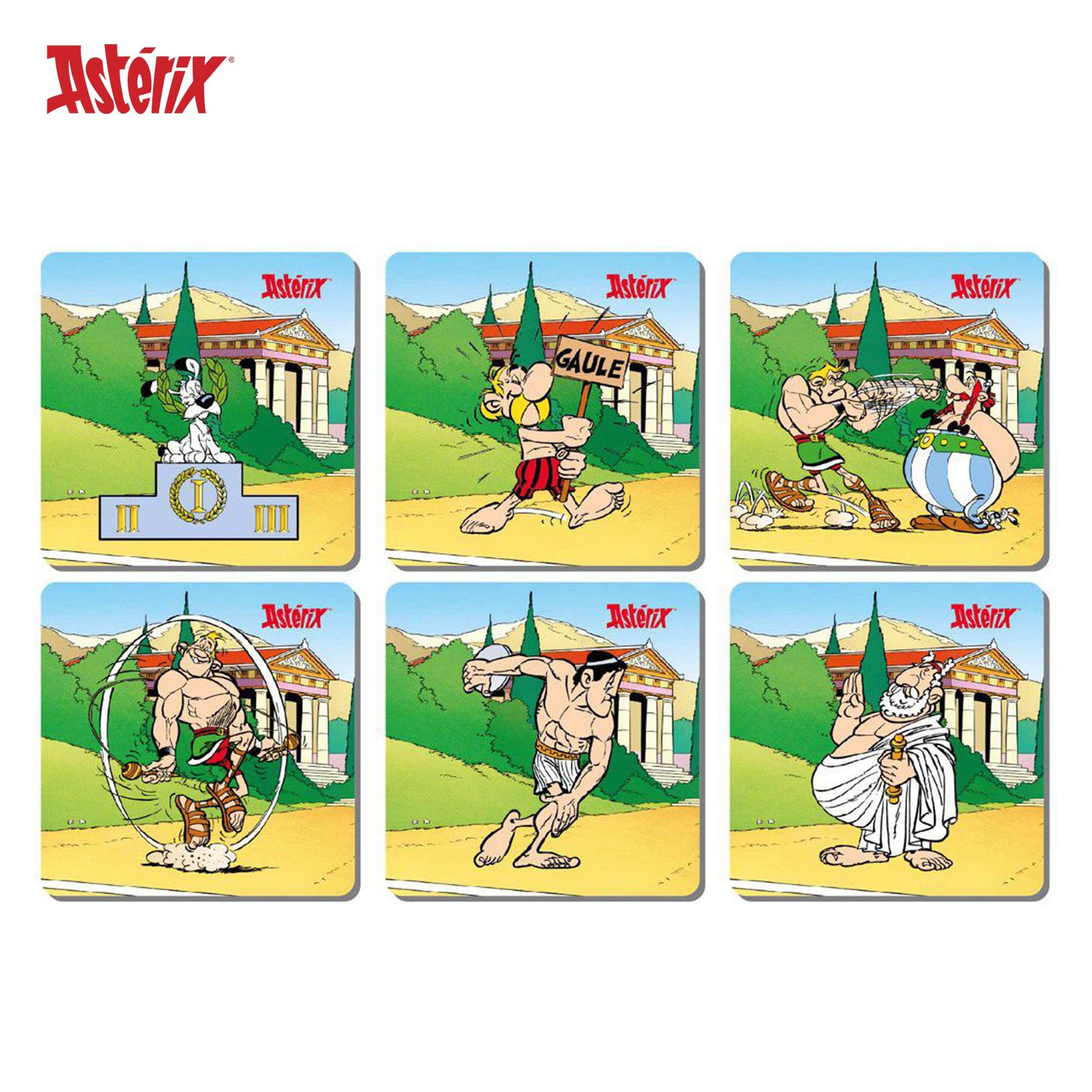 Asterix Olympic Games 6-Piece Cork Coaster Set