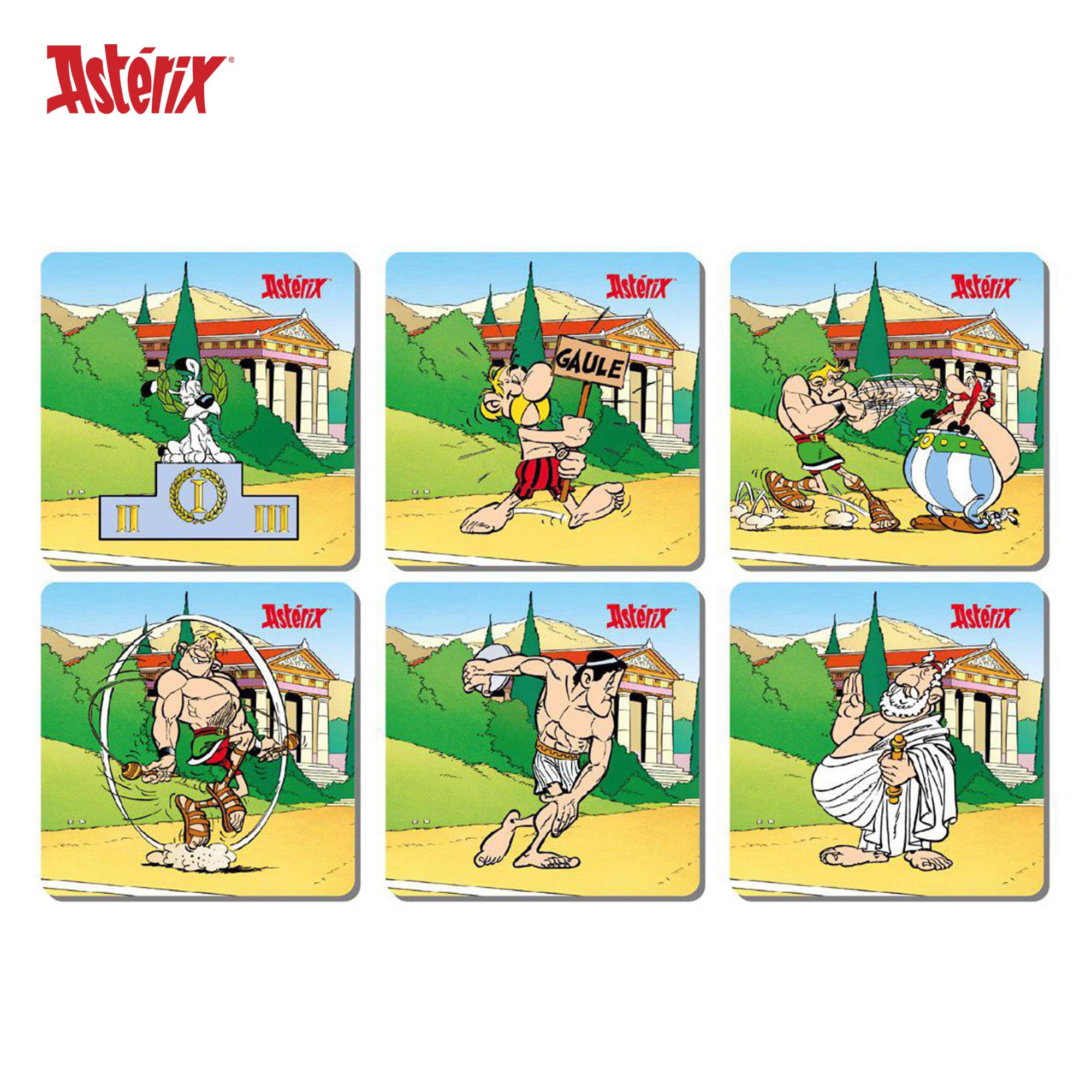 Asterix Olympic Games 6-Piece Cork Coaster Set