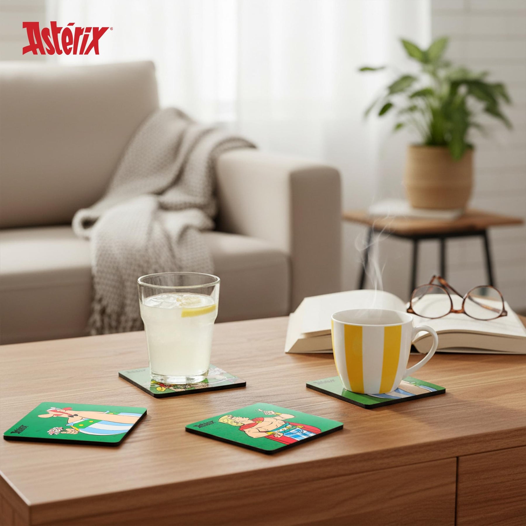 Asterix Characters 6-Piece Cork Coaster Set