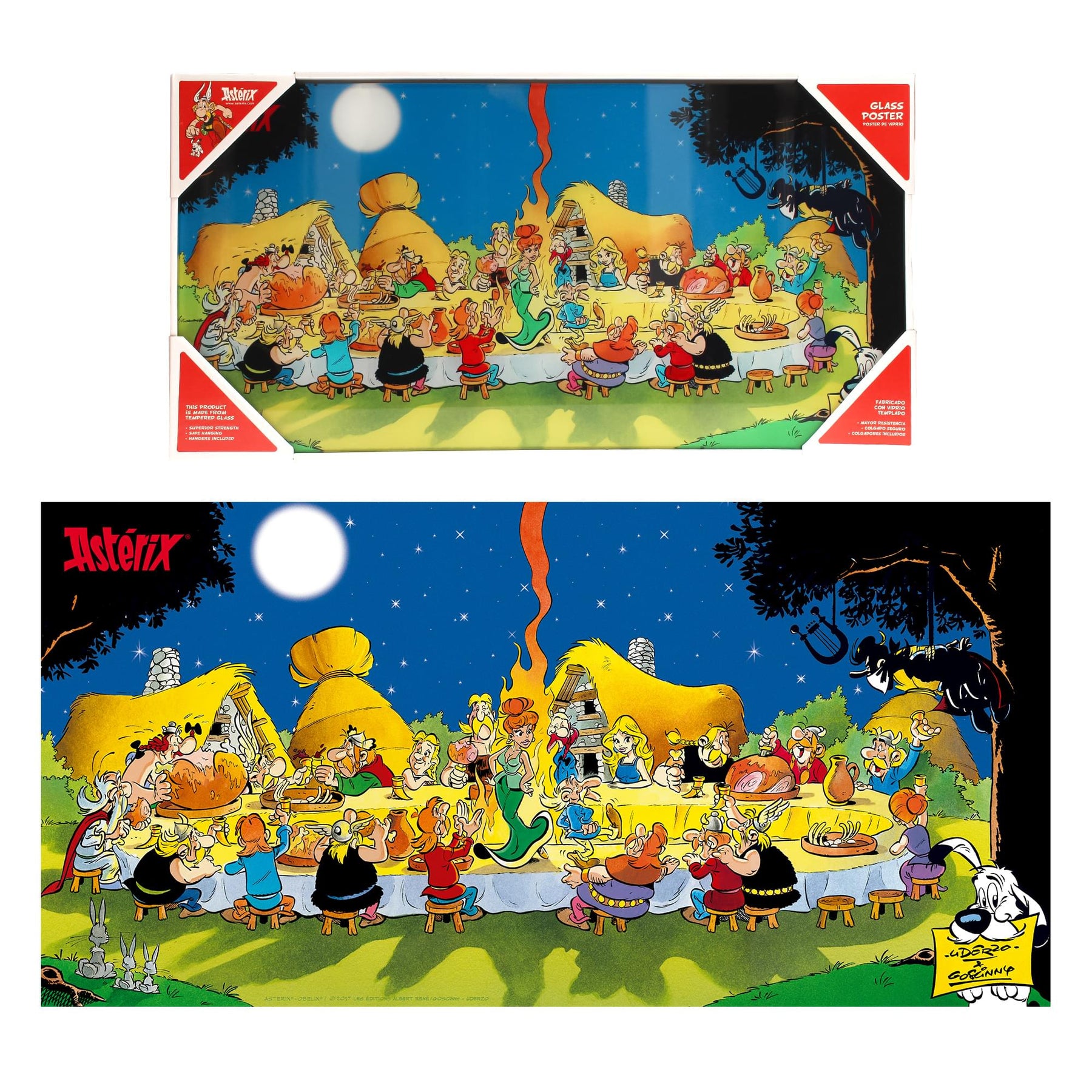 Asterix Banquet Tempered Glass Poster | 23.5 x 12
