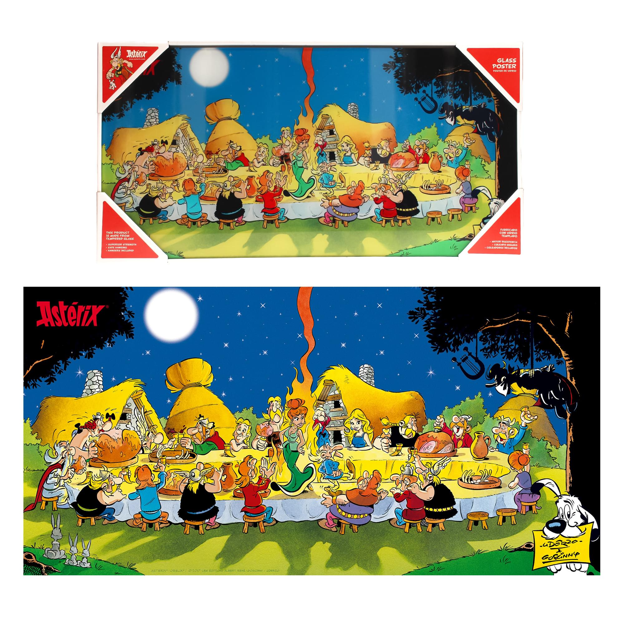Asterix Banquet Tempered Glass Poster | 23.5 x 12