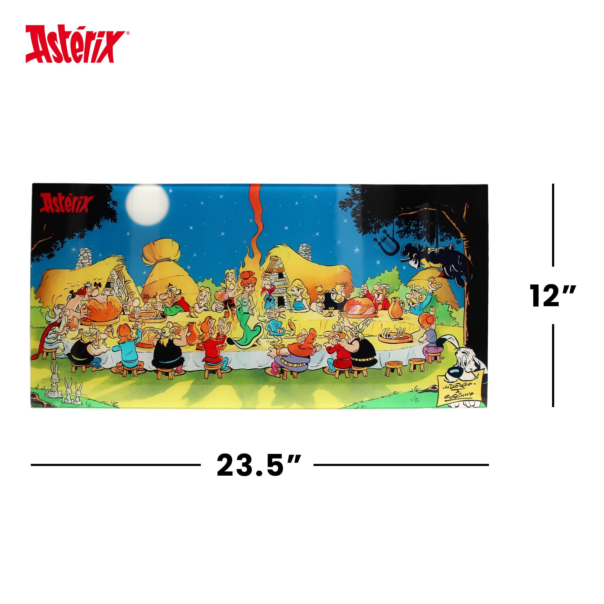 Asterix Banquet Tempered Glass Poster | 23.5 x 12