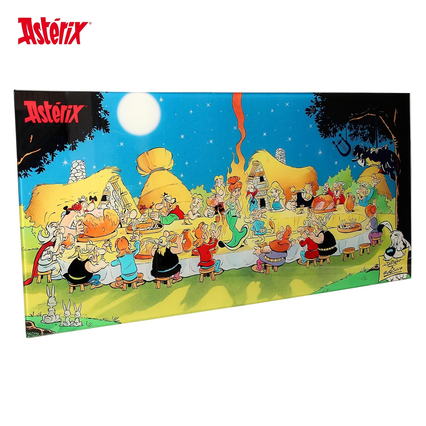 Asterix Banquet Tempered Glass Poster | 23.5 x 12