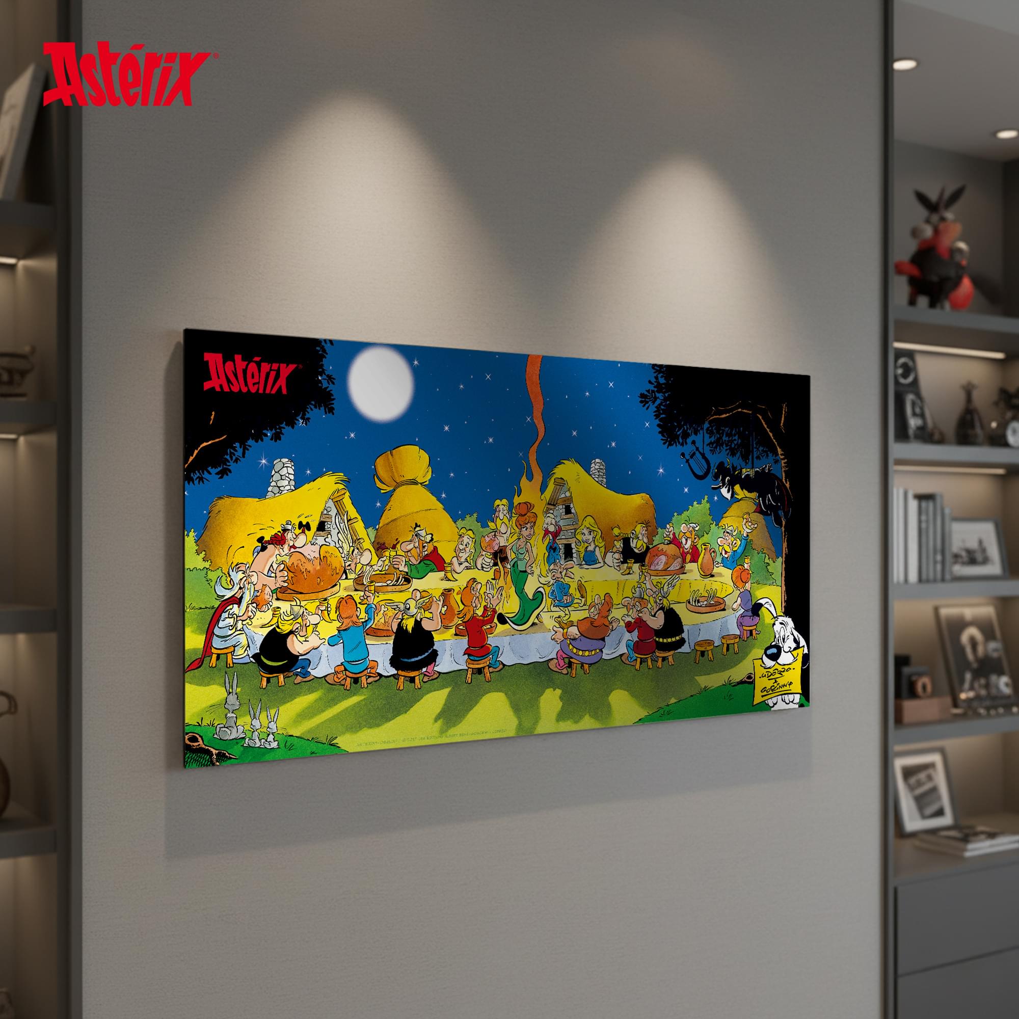 Asterix Banquet Tempered Glass Poster | 23.5 x 12