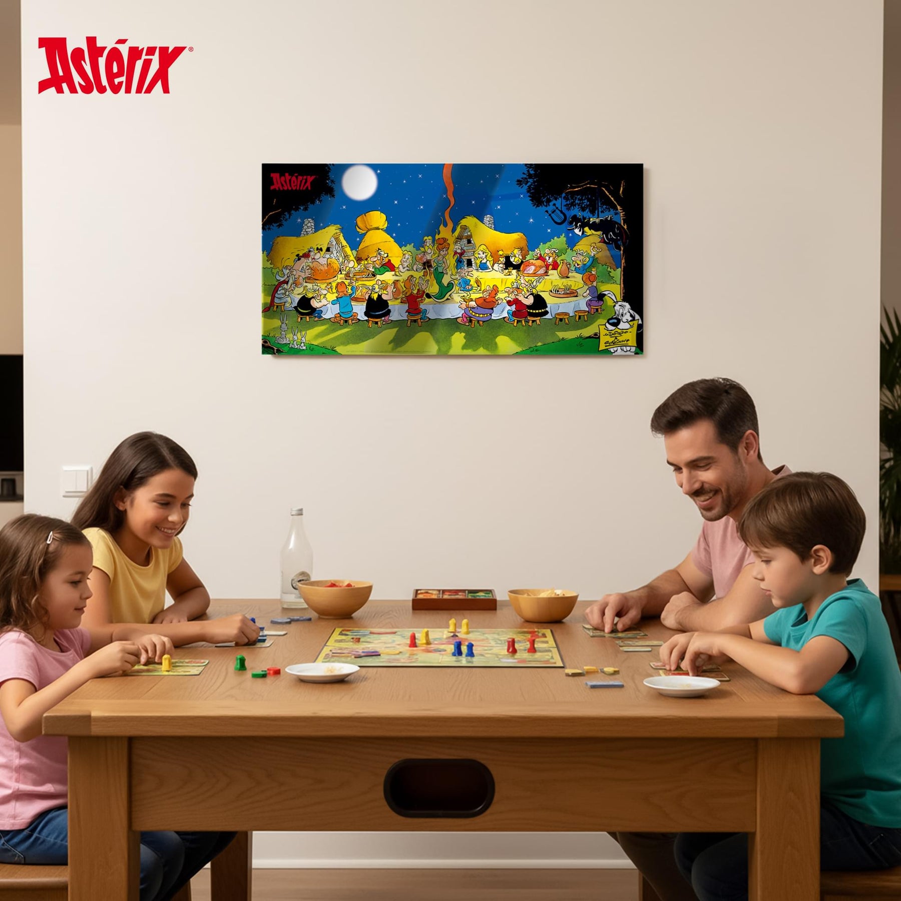 Asterix Banquet Tempered Glass Poster | 23.5 x 12