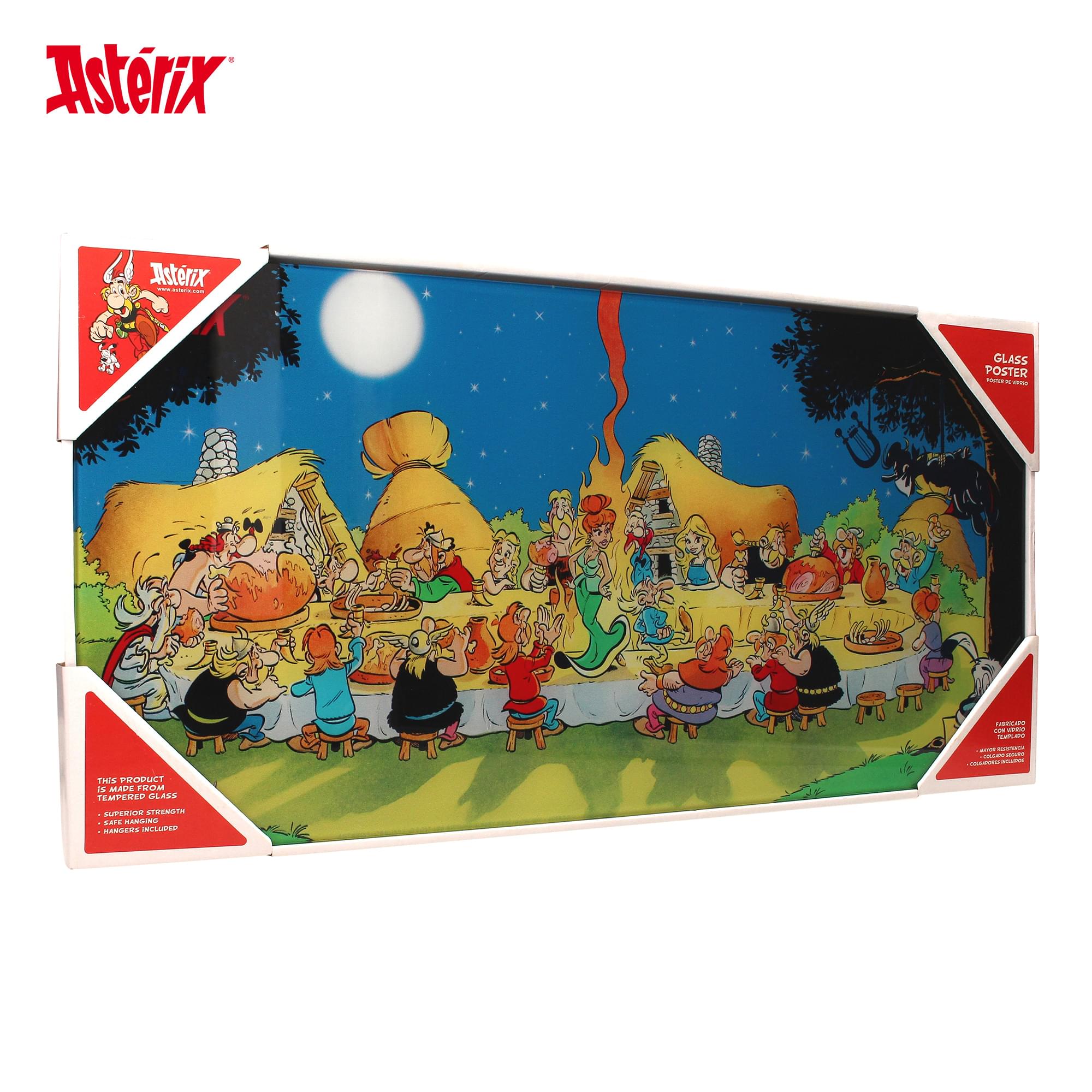 Asterix Banquet Tempered Glass Poster | 23.5 x 12