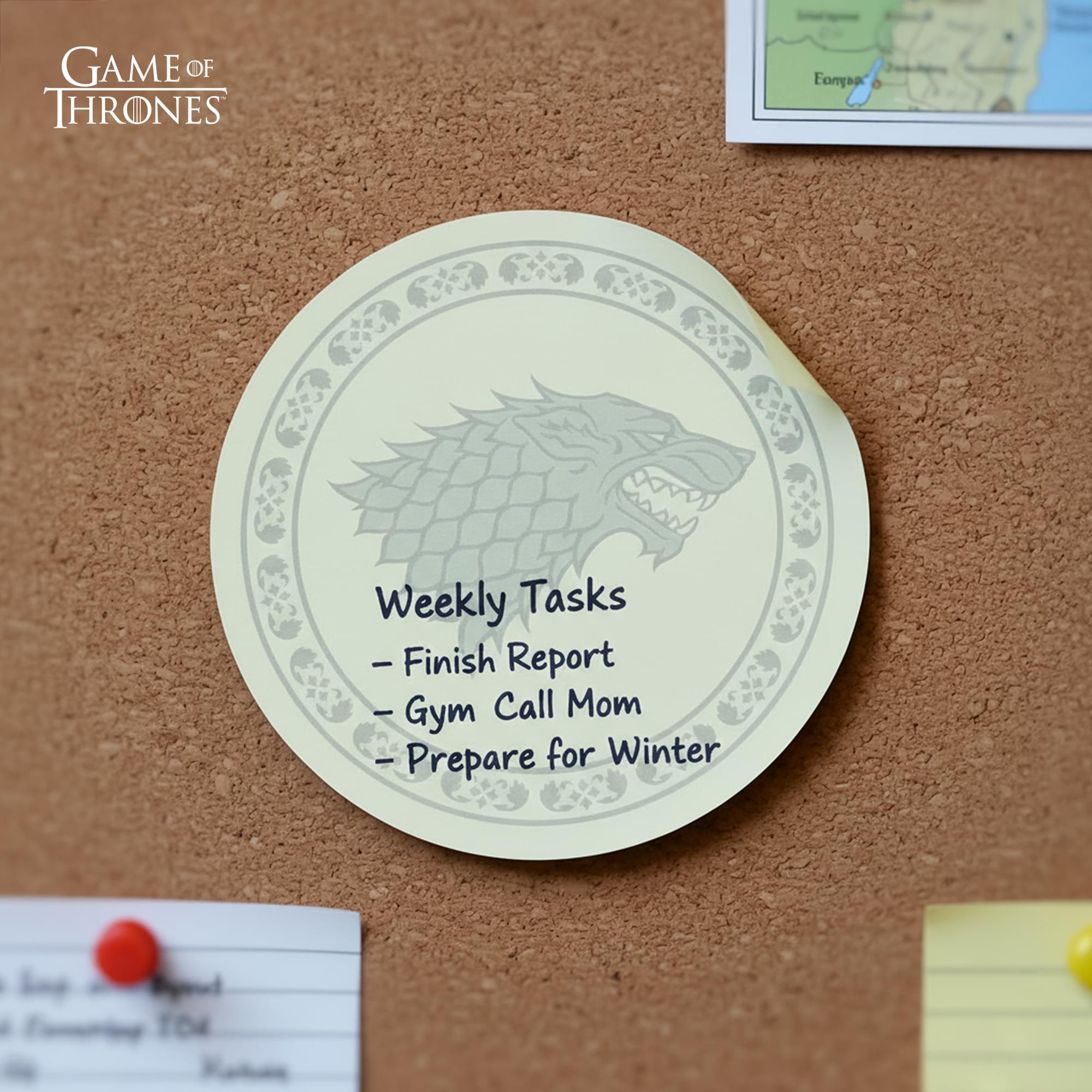 Game Of Thrones House Stark Round Sticky Notes