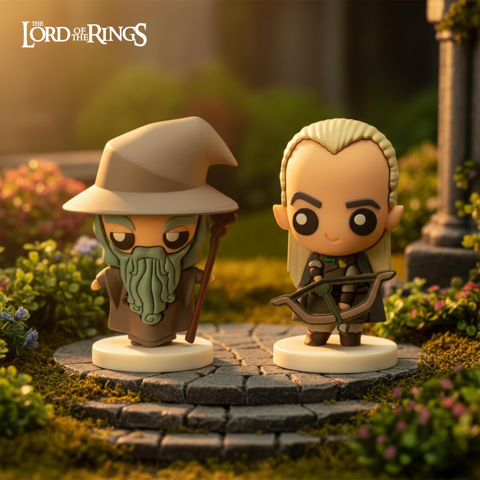 The Lord Of The Rings Gandalf and Legolas 2-Inch Pokis Mini Figure Set