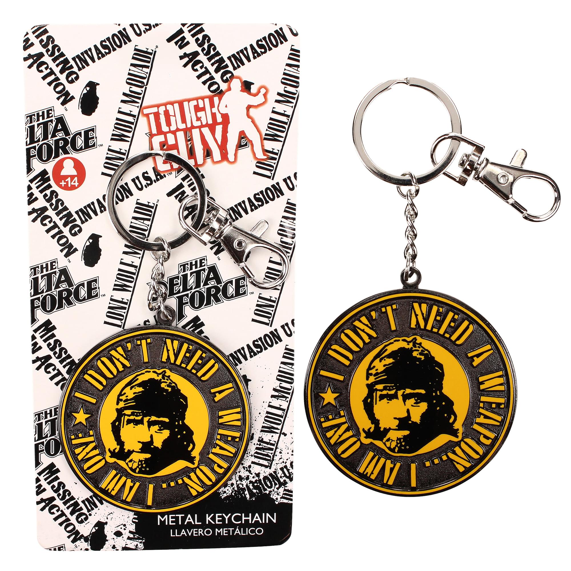 Invasion U.S.A Chuck Norris "I Don't Need A Weapon" 2-Inch Metal Keychain