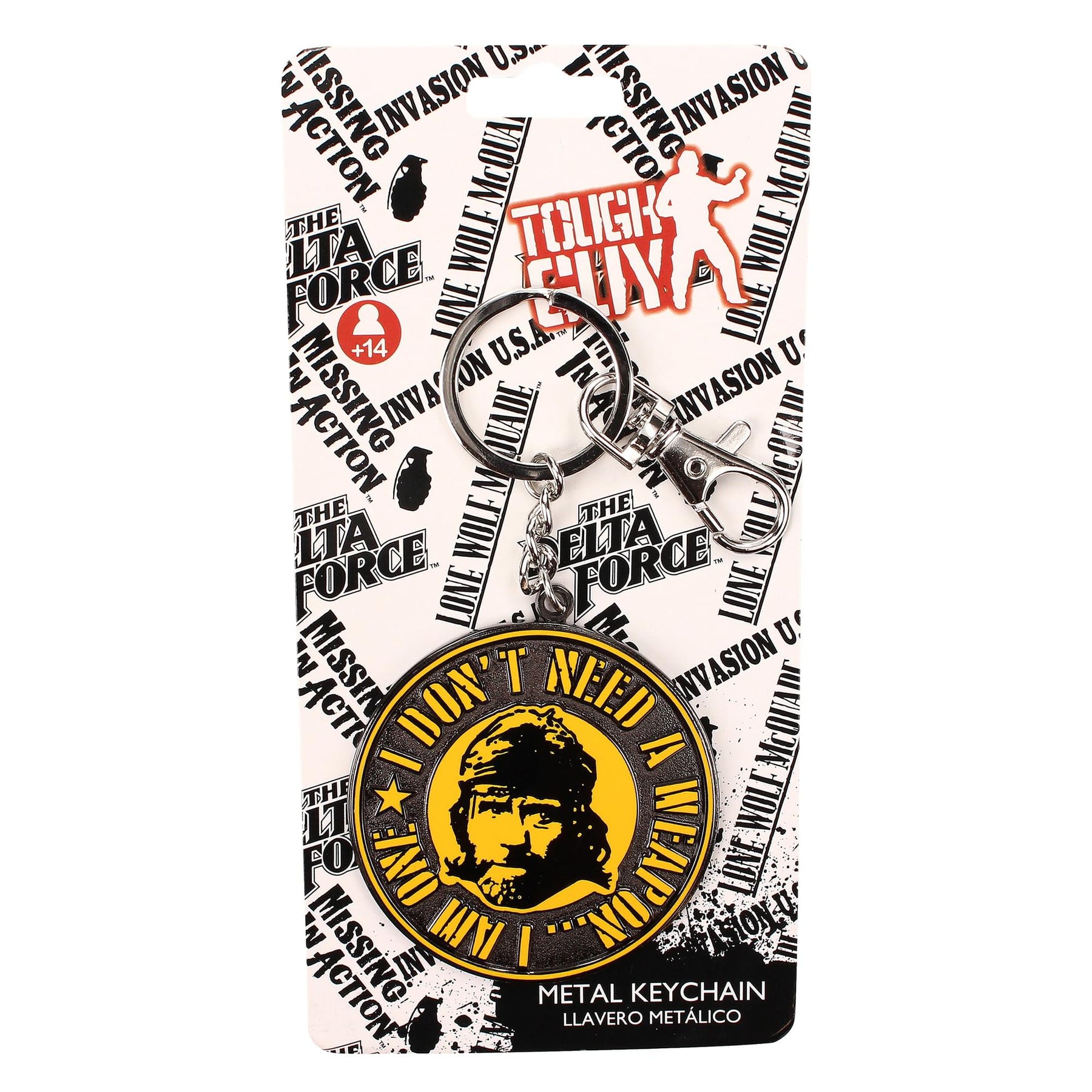 Invasion U.S.A Chuck Norris "I Don't Need A Weapon" 2-Inch Metal Keychain