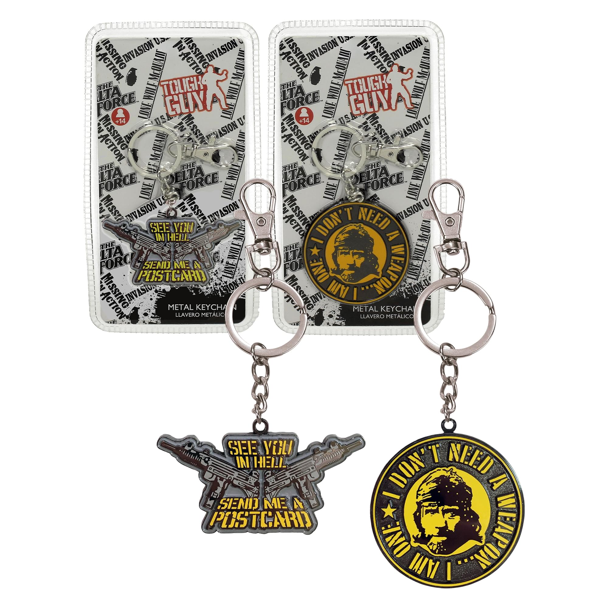 Invasion U.S.A Chuck Norris Movie Quotes 2-Inch Metal Keychains | Case Of 12