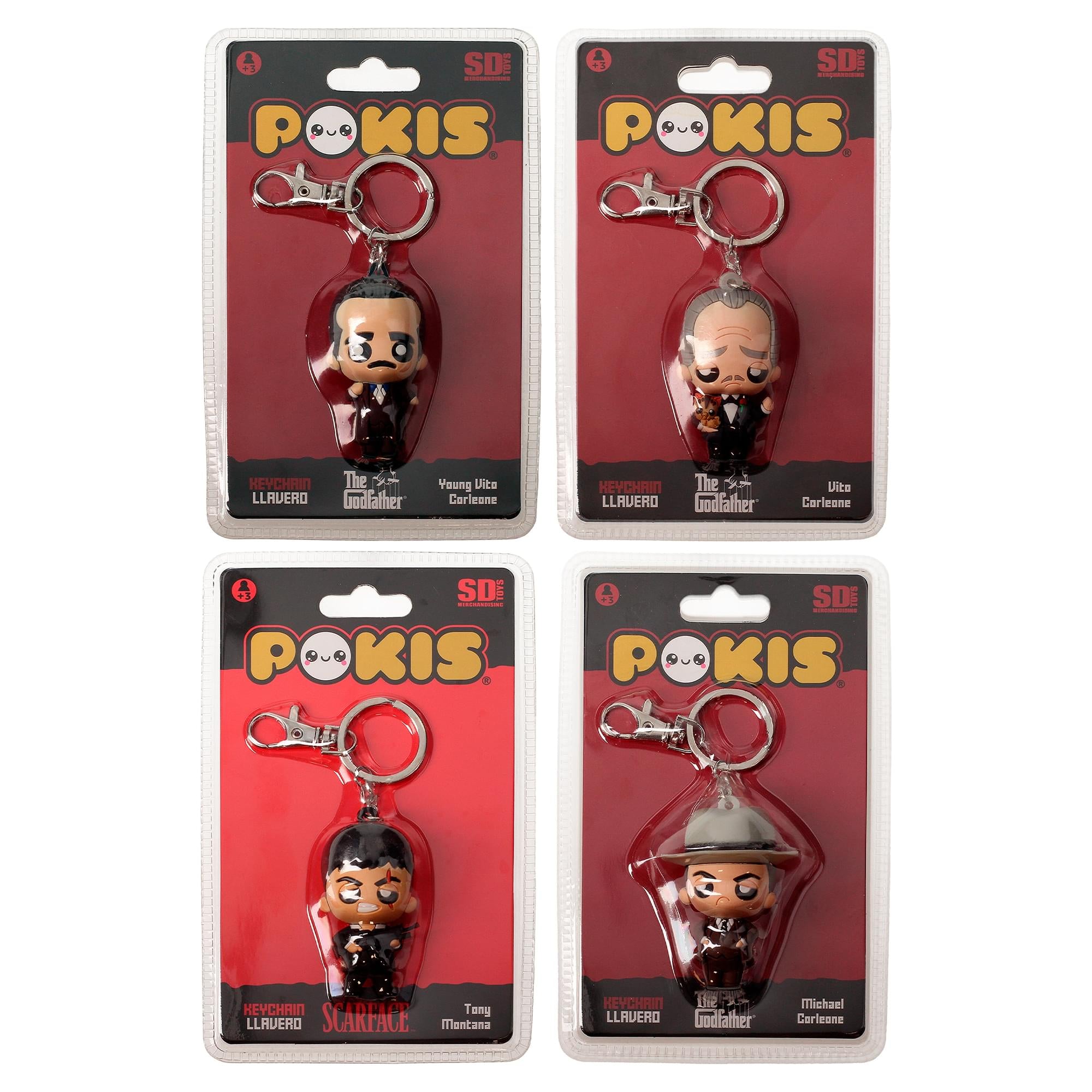The Godfather and Scarface 2-Inch Pokis Keychain Assortment | Case Of 12