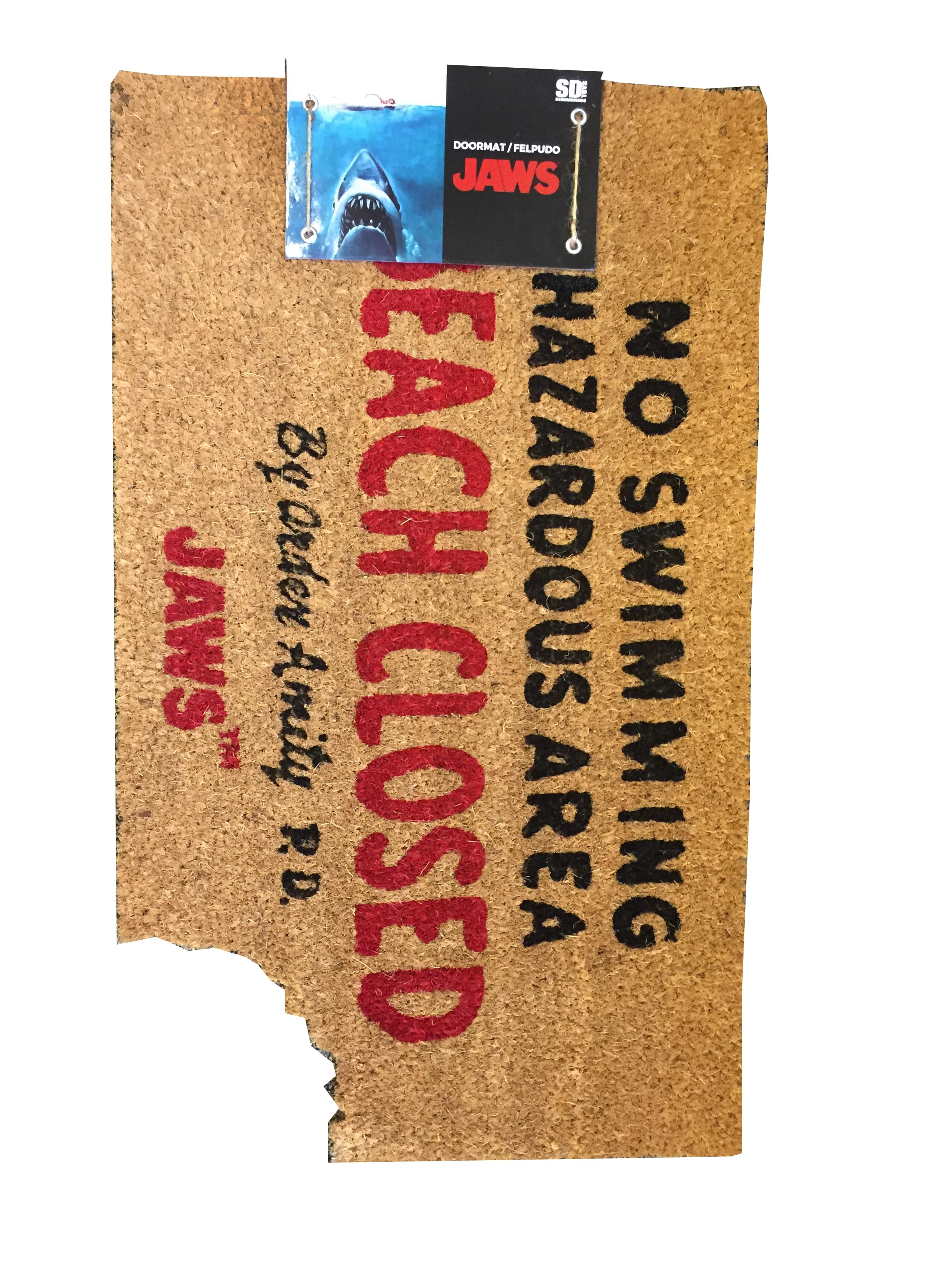 Jaws Beach Closed 17x29 Inch Coir Doormat