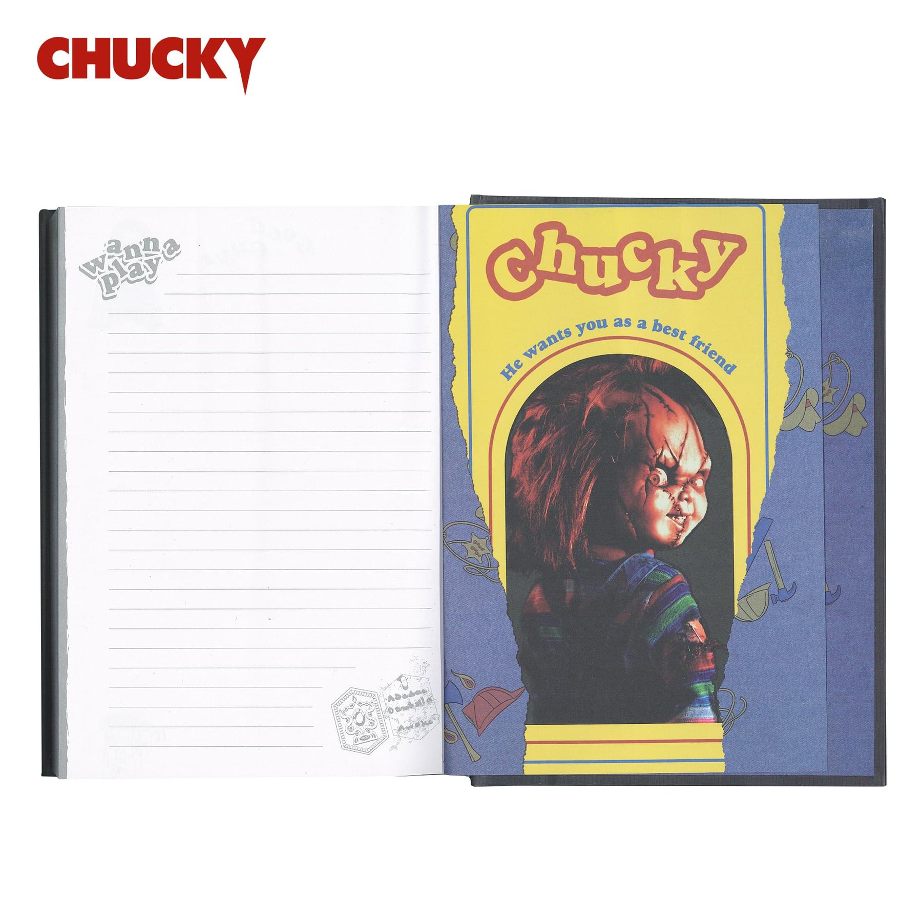 Child's Play Chucky VHS-Style Hardcover Notebook | 6.5 x 10.5 Inches