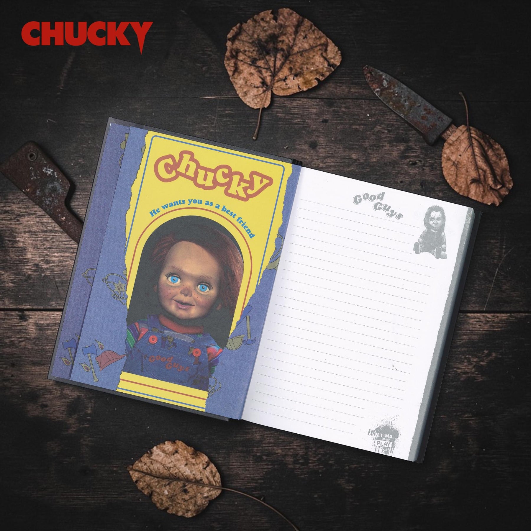 Child's Play Chucky VHS-Style Hardcover Notebook | 6.5 x 10.5 Inches