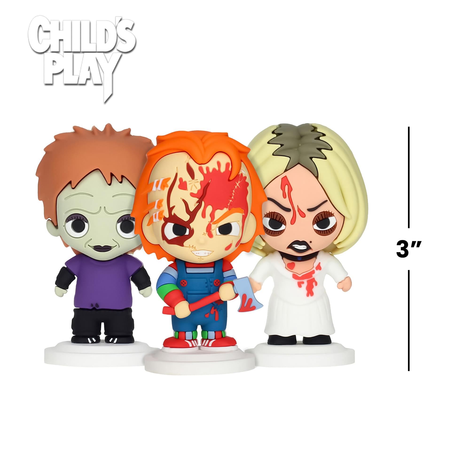 Child's Play 3 Inch Pokis Mini Figure Set | 3-Piece Chucky Family
