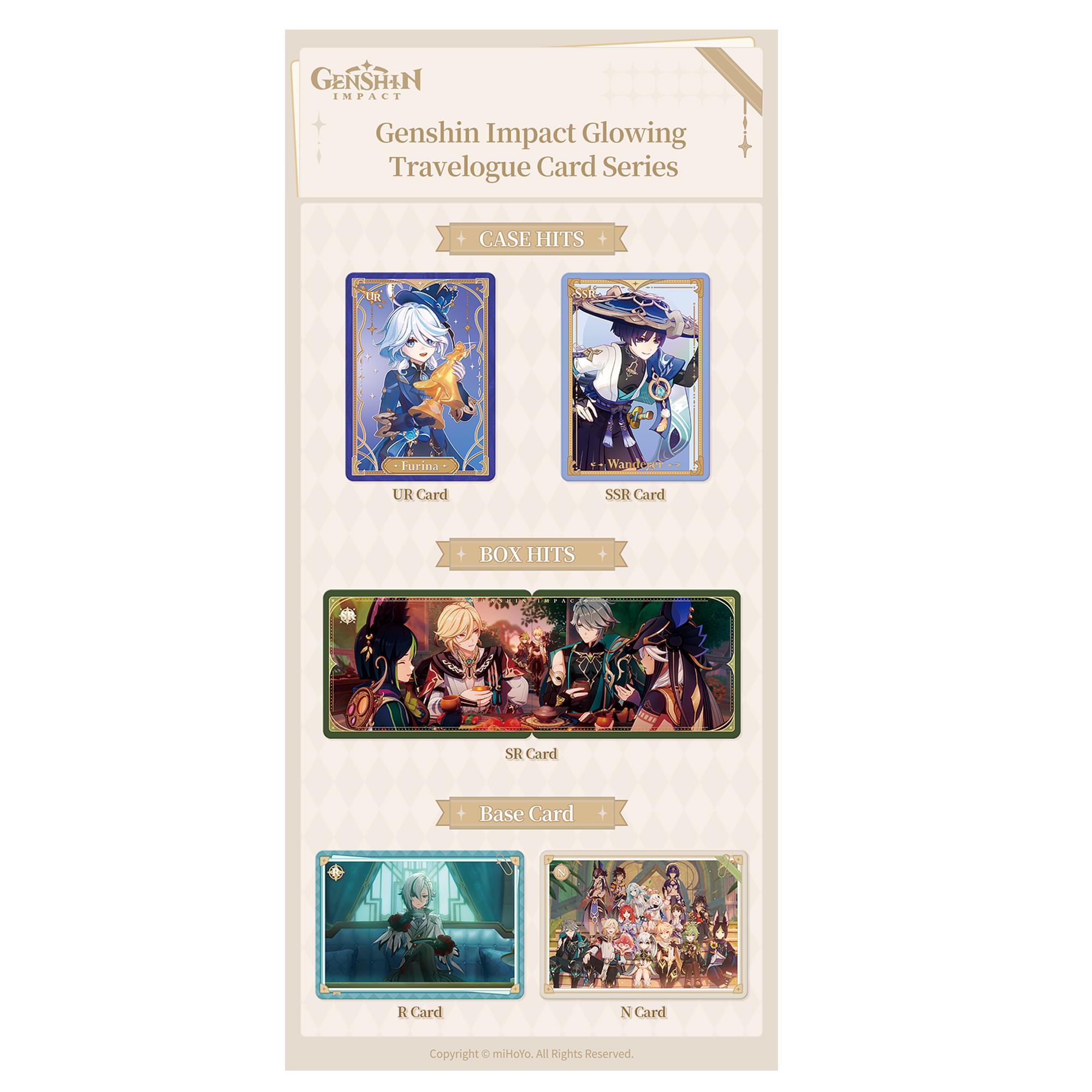 Genshin Impact Glowing Travelogue Card Series Case | 24 Boxes