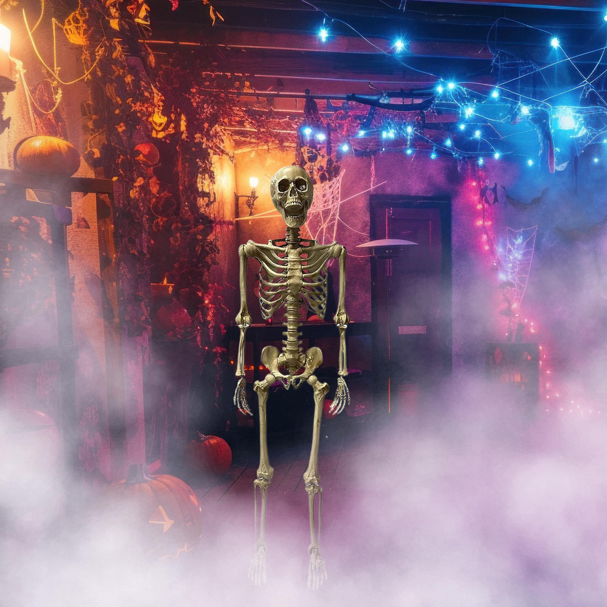 Deluxe 5 Foot Poseable Skeleton Halloween Decoration