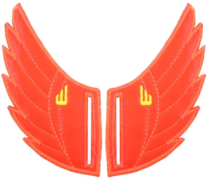 Shwings Shoe Accessories: Neon Orange Wings Slotted