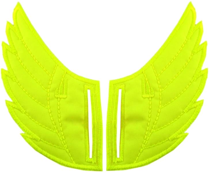 Shwings Shoe Accessories: Neon Yellow Wings Slotted
