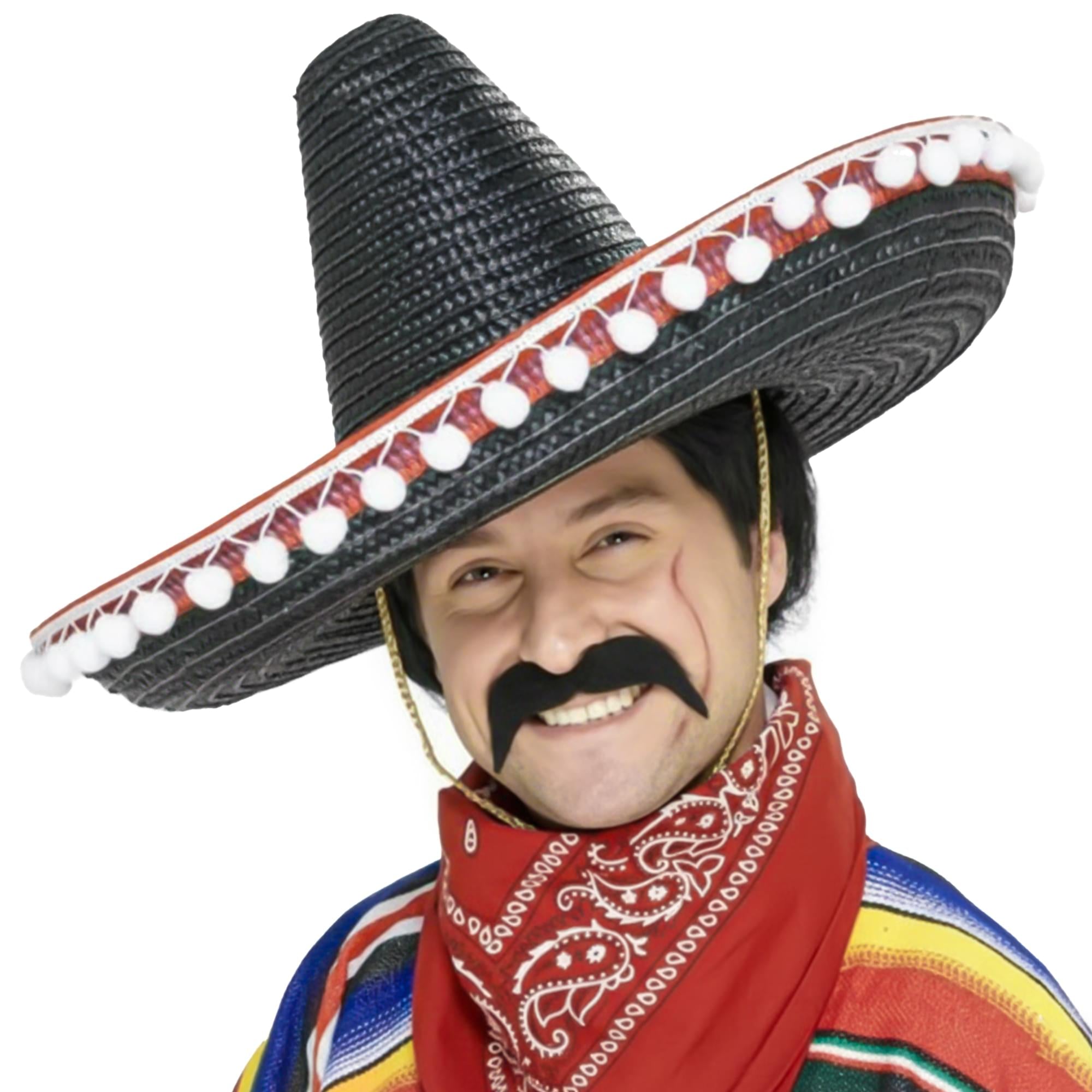 Mexican Black Moustache Costume Accessory