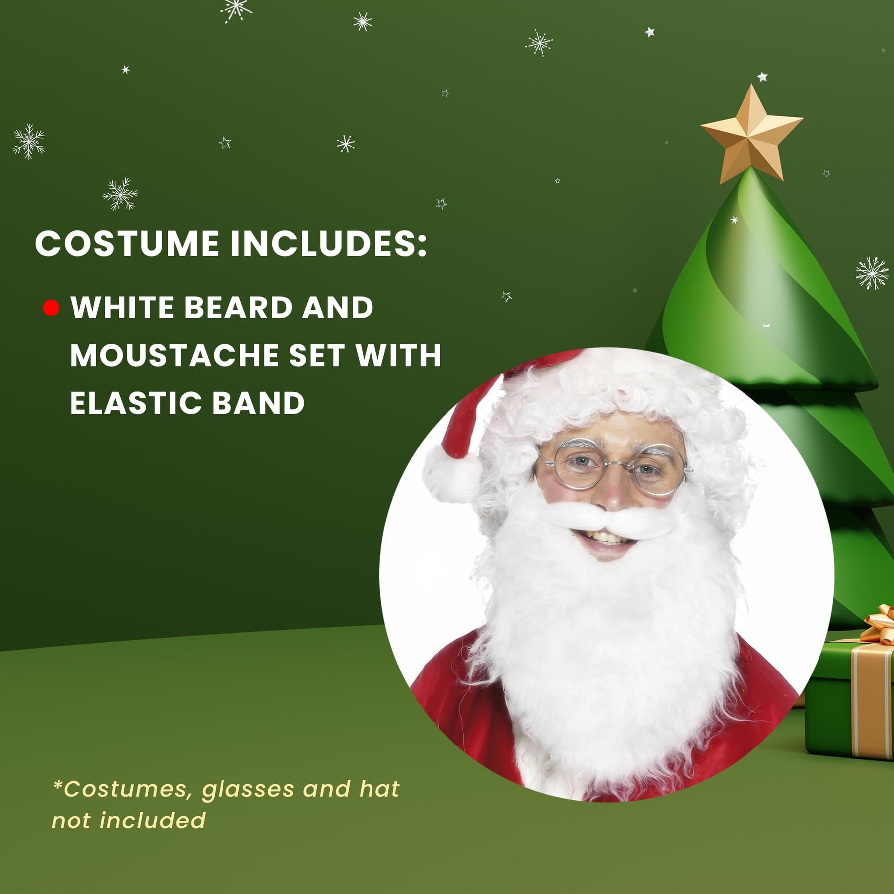Santa White Beard Costume Accessory