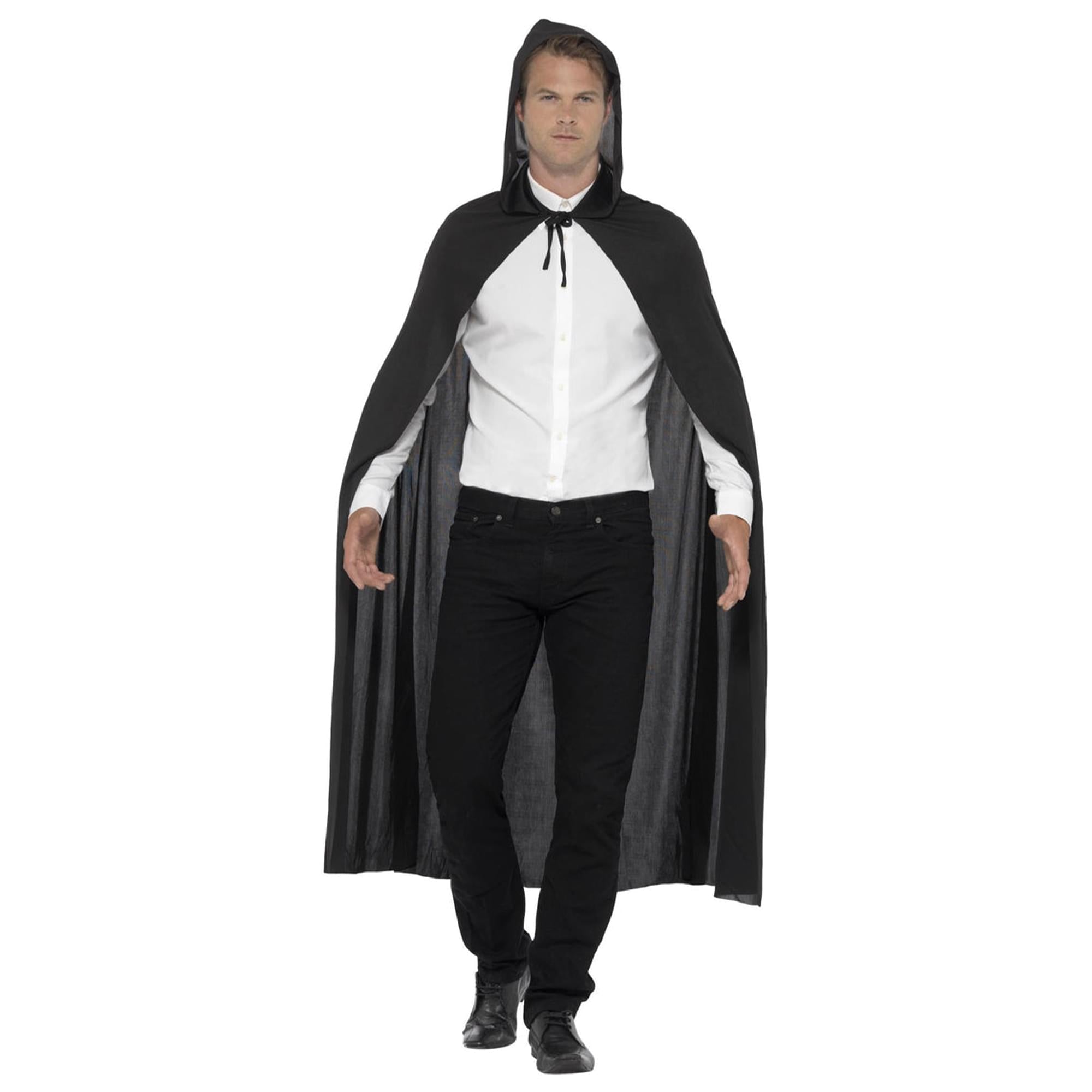 Black Hooded Cape Adult Costume Accessory
