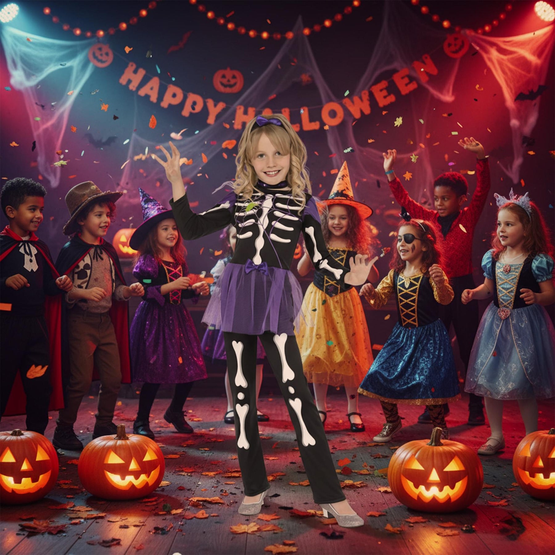 Skellie Punk Girl Child Costume