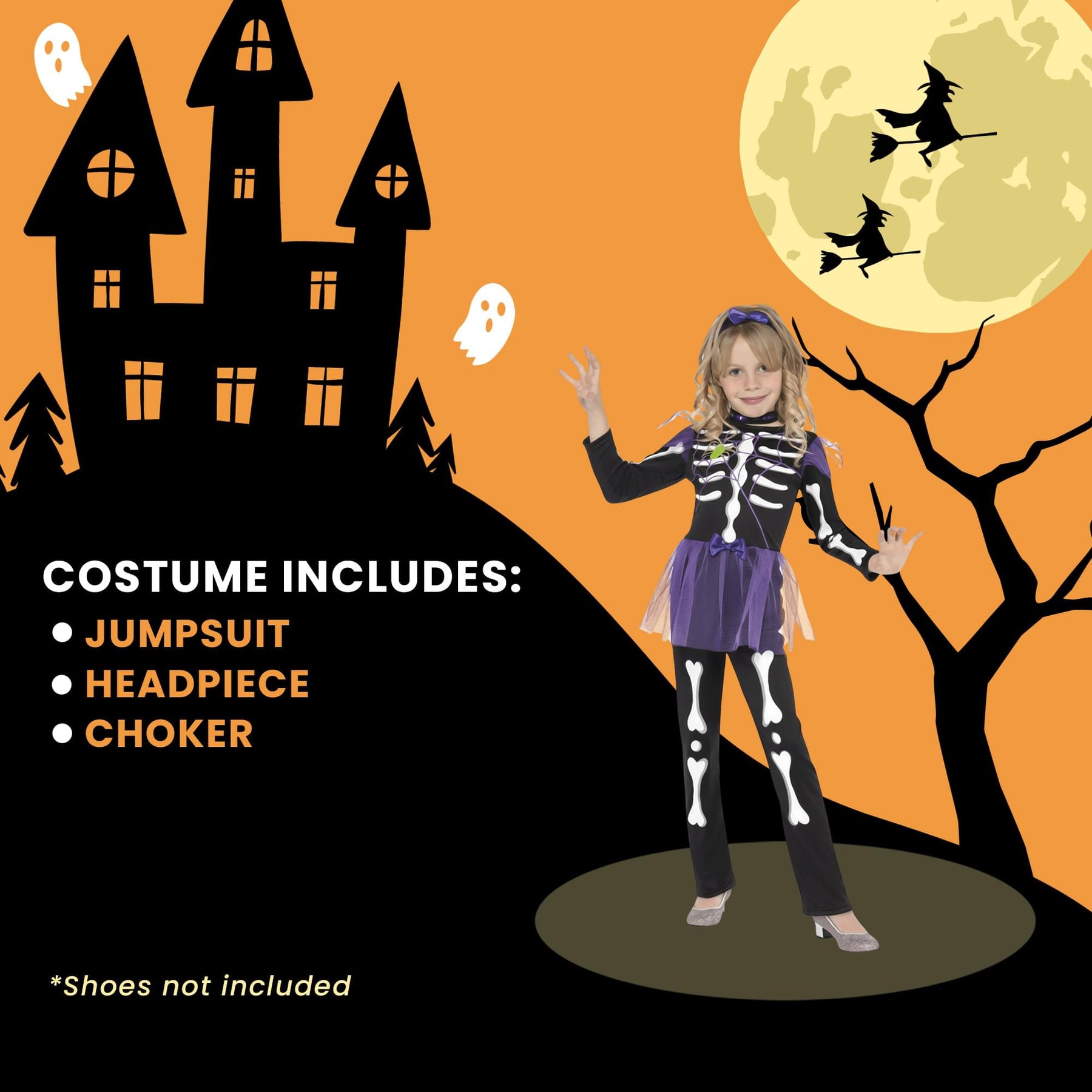 Skellie Punk Girl Child Costume