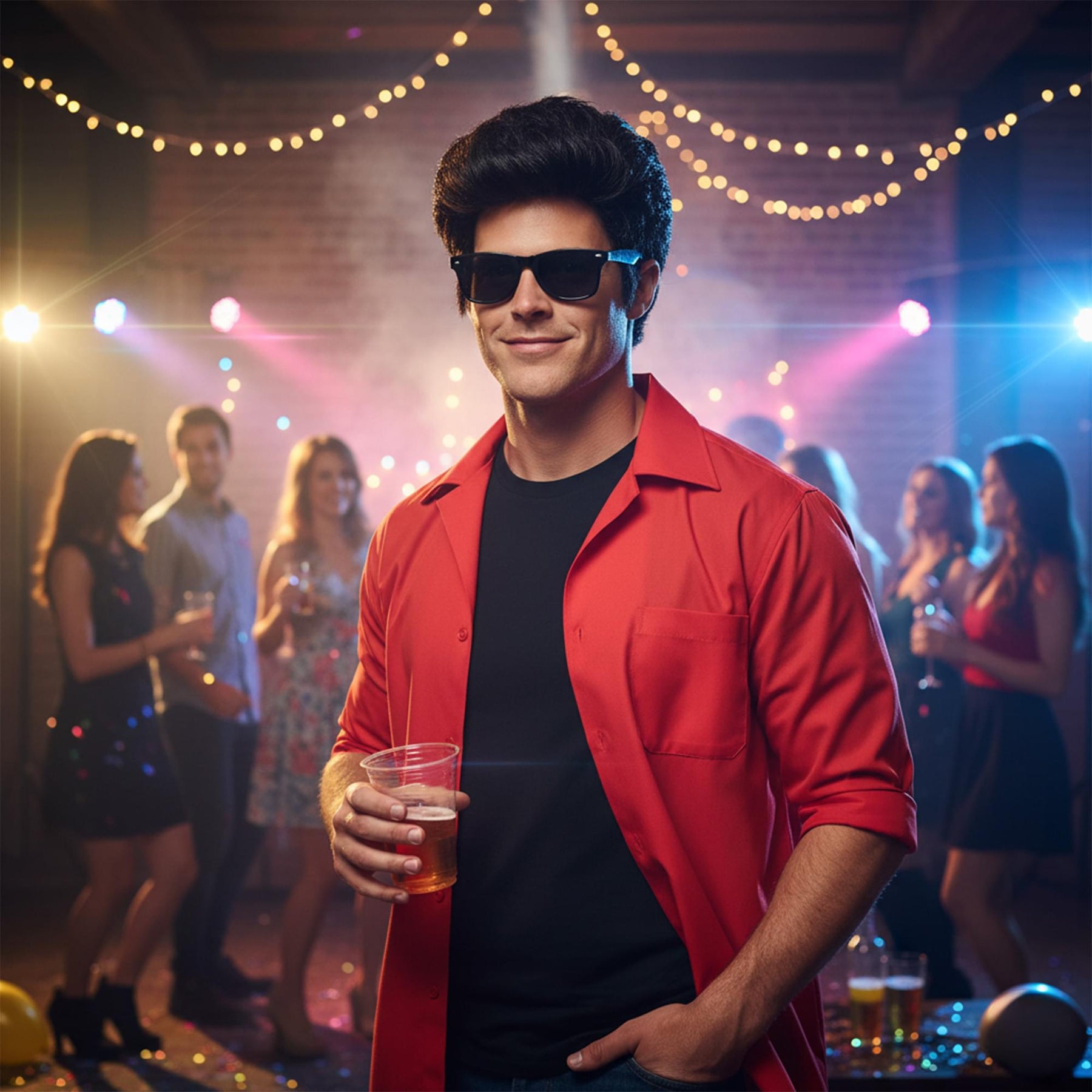 Black 50s Glasses Adult Costume