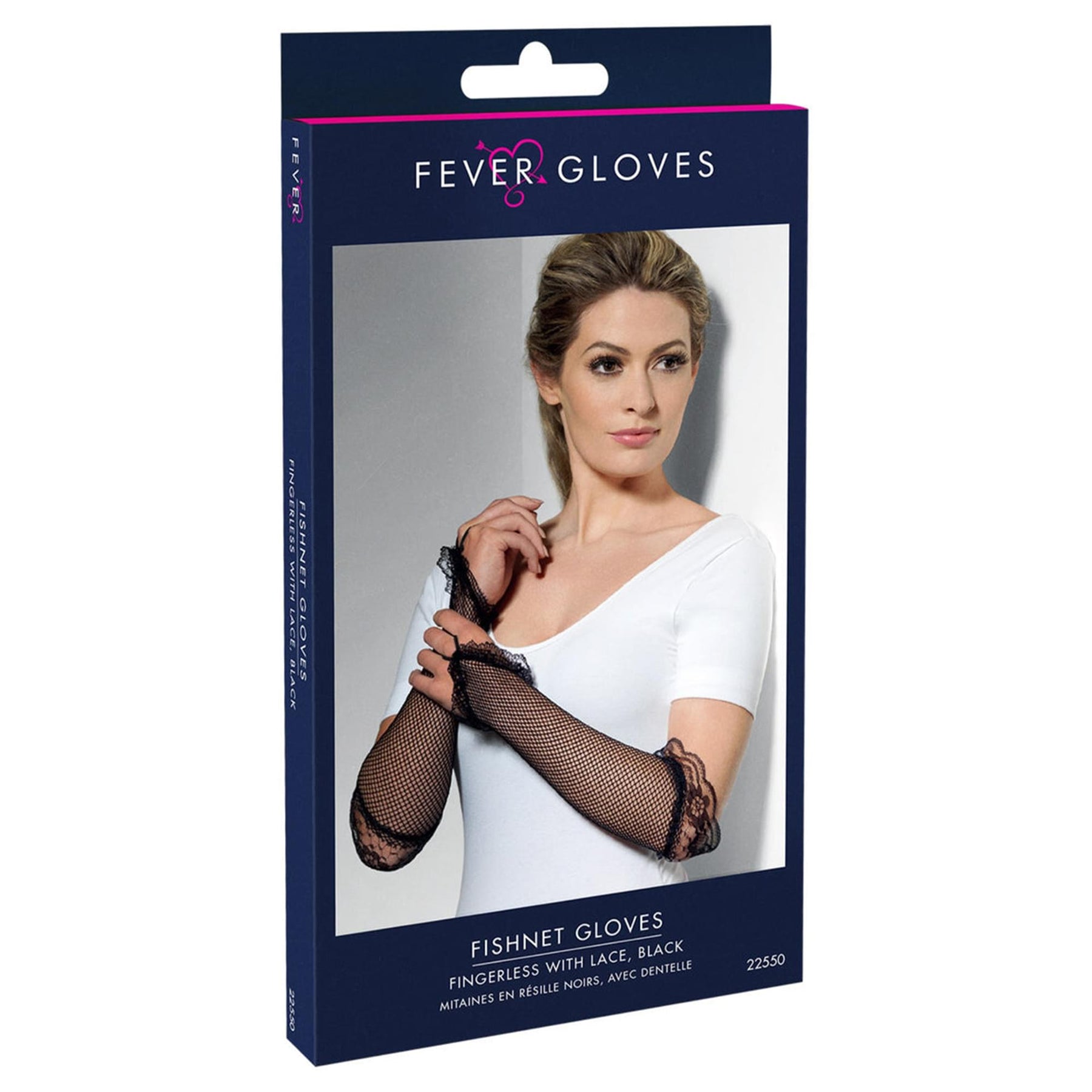 Long Black Lace Fingerless Gloves Adult Costume Accessory
