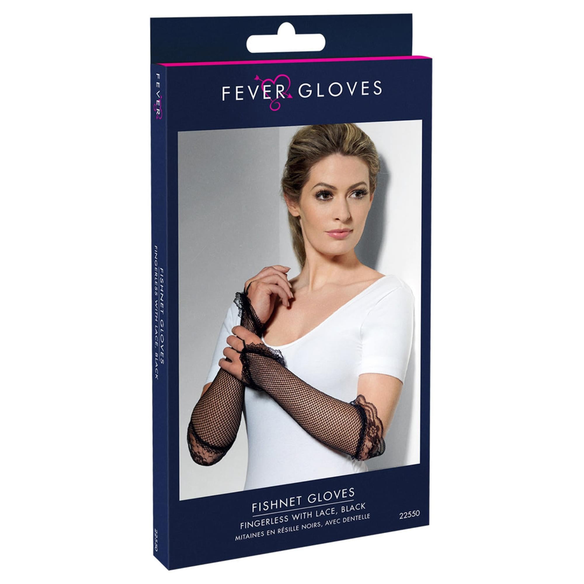 Long Black Lace Fingerless Gloves Adult Costume Accessory