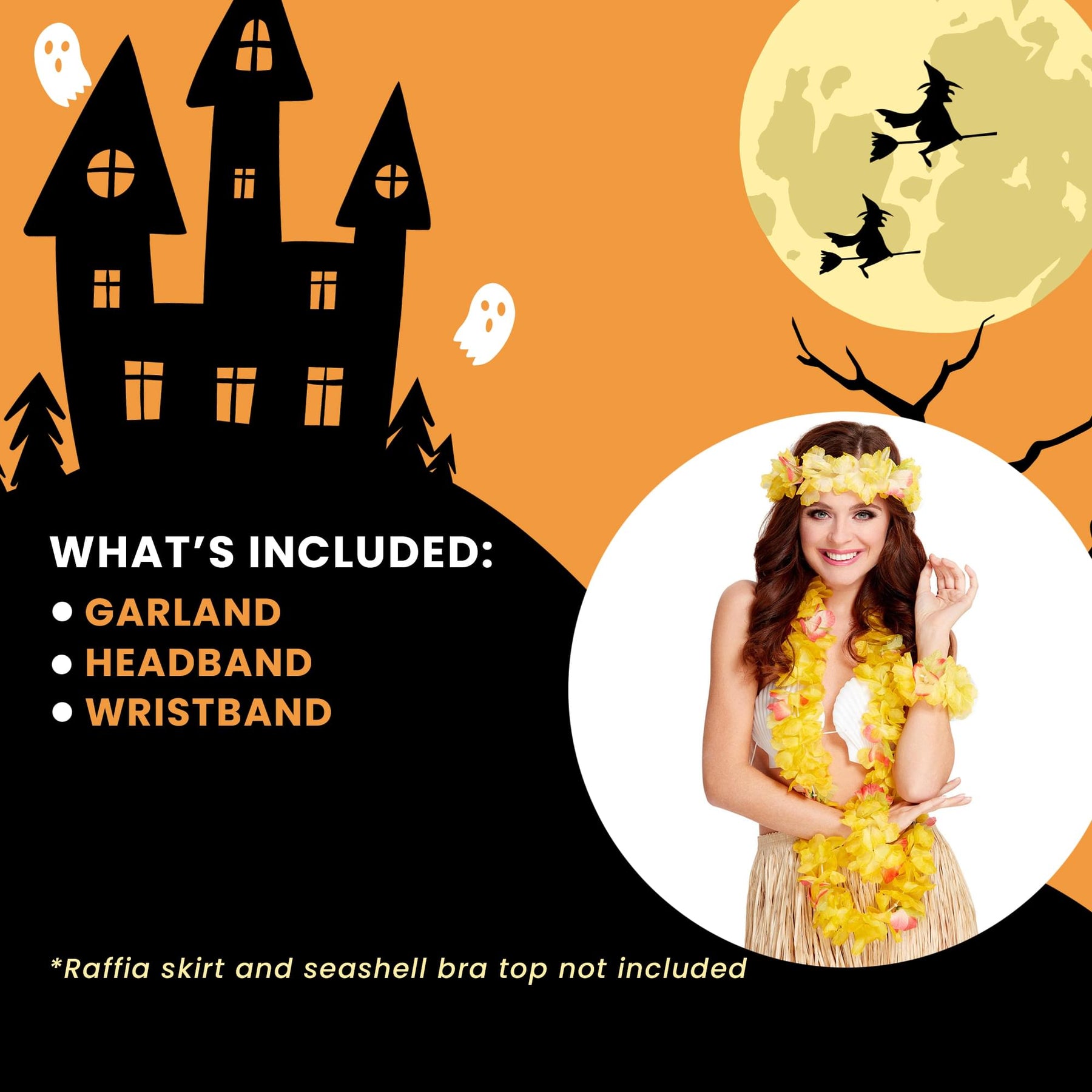 Yellow Leis Adult Costume Accessory Set