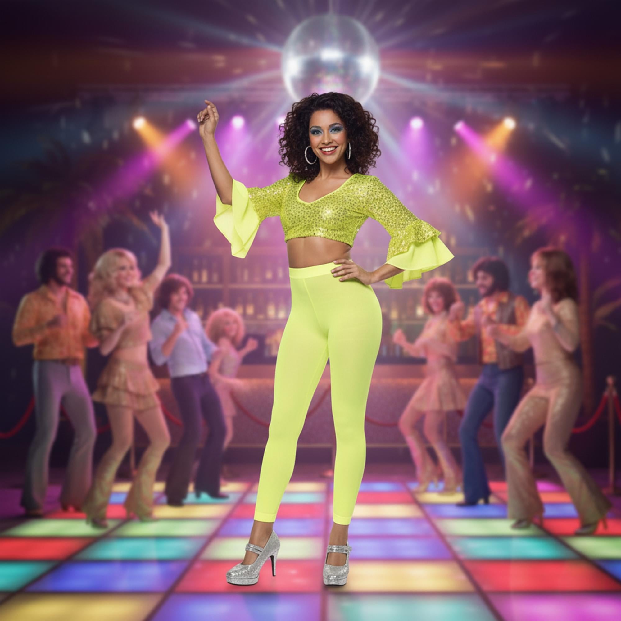 Footless Tights Neon Green Costume Accessory