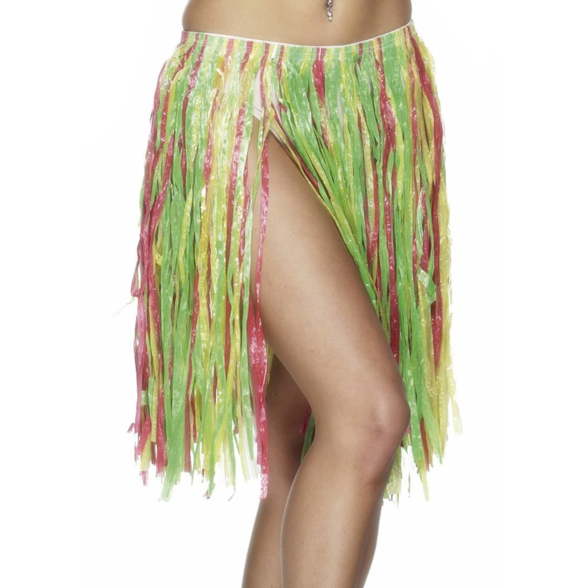 Multi-coloured Hula Skirt Adult Costume