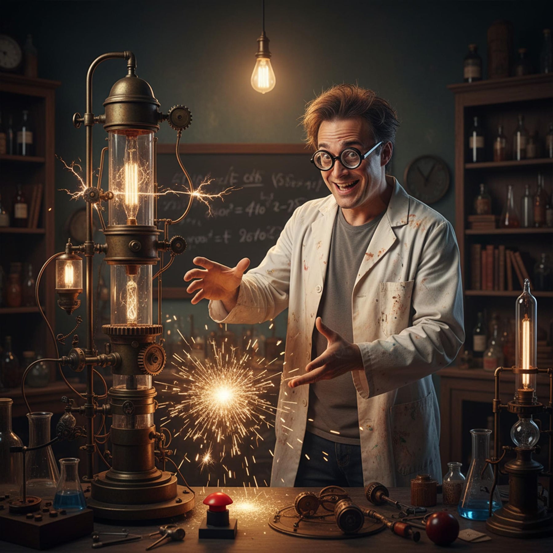 Round Nerd Glasses Adult Costume