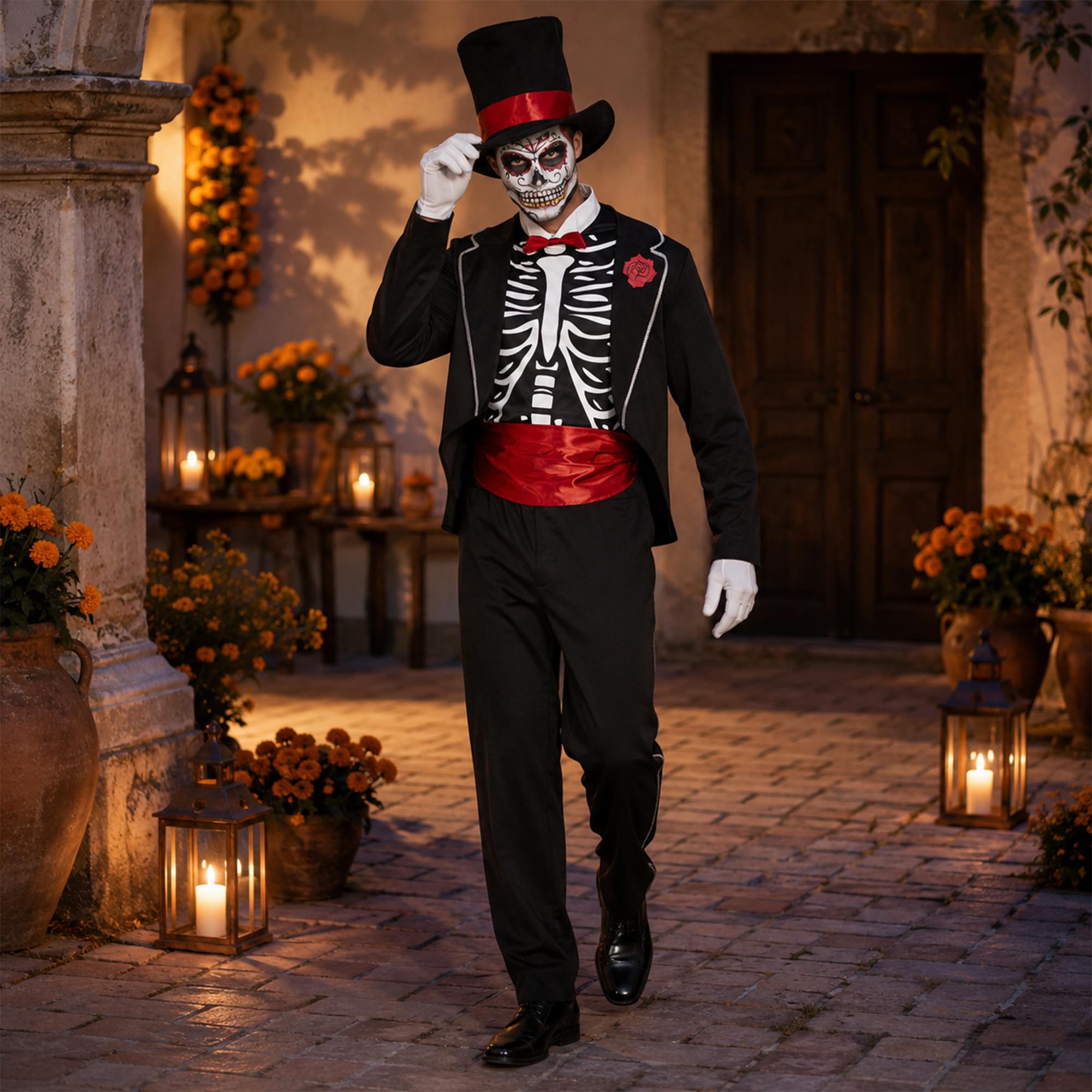 Men's Day of the Dead Costume Large