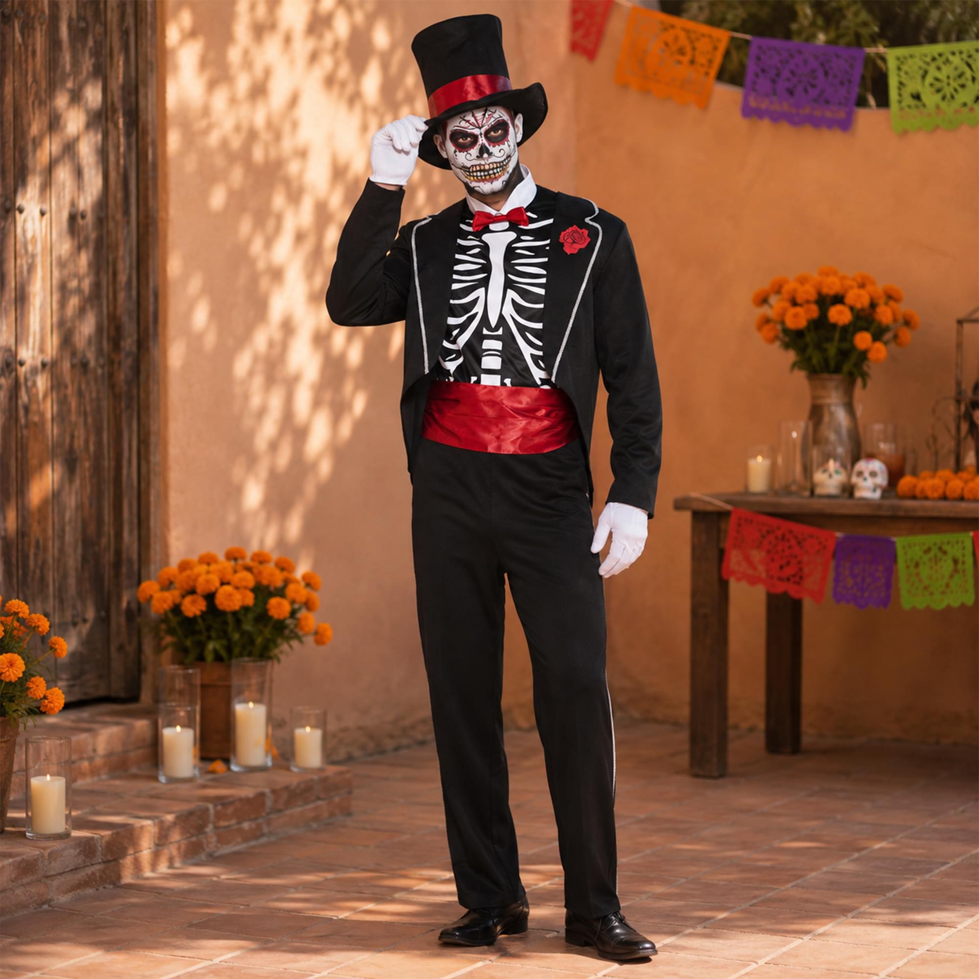 Men's Day of the Dead Costume Large