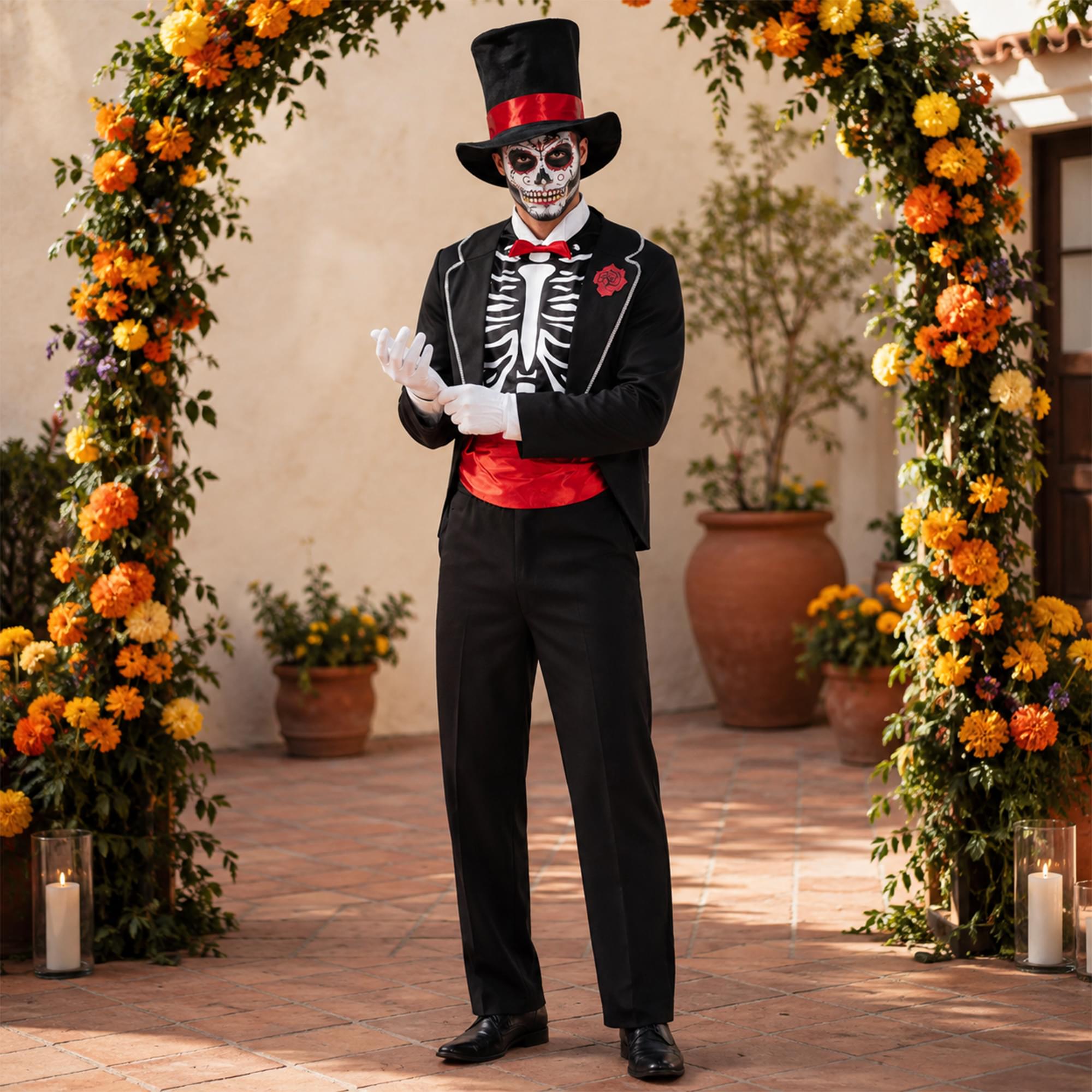 Men's Day of the Dead Costume Large