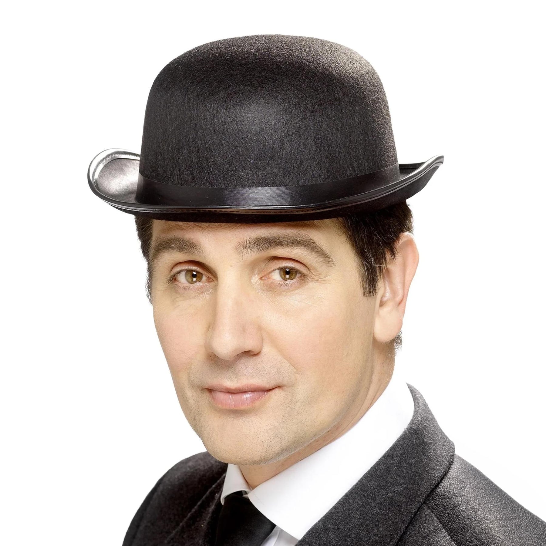 Black Bowler Hat Adult Costume Accessory
