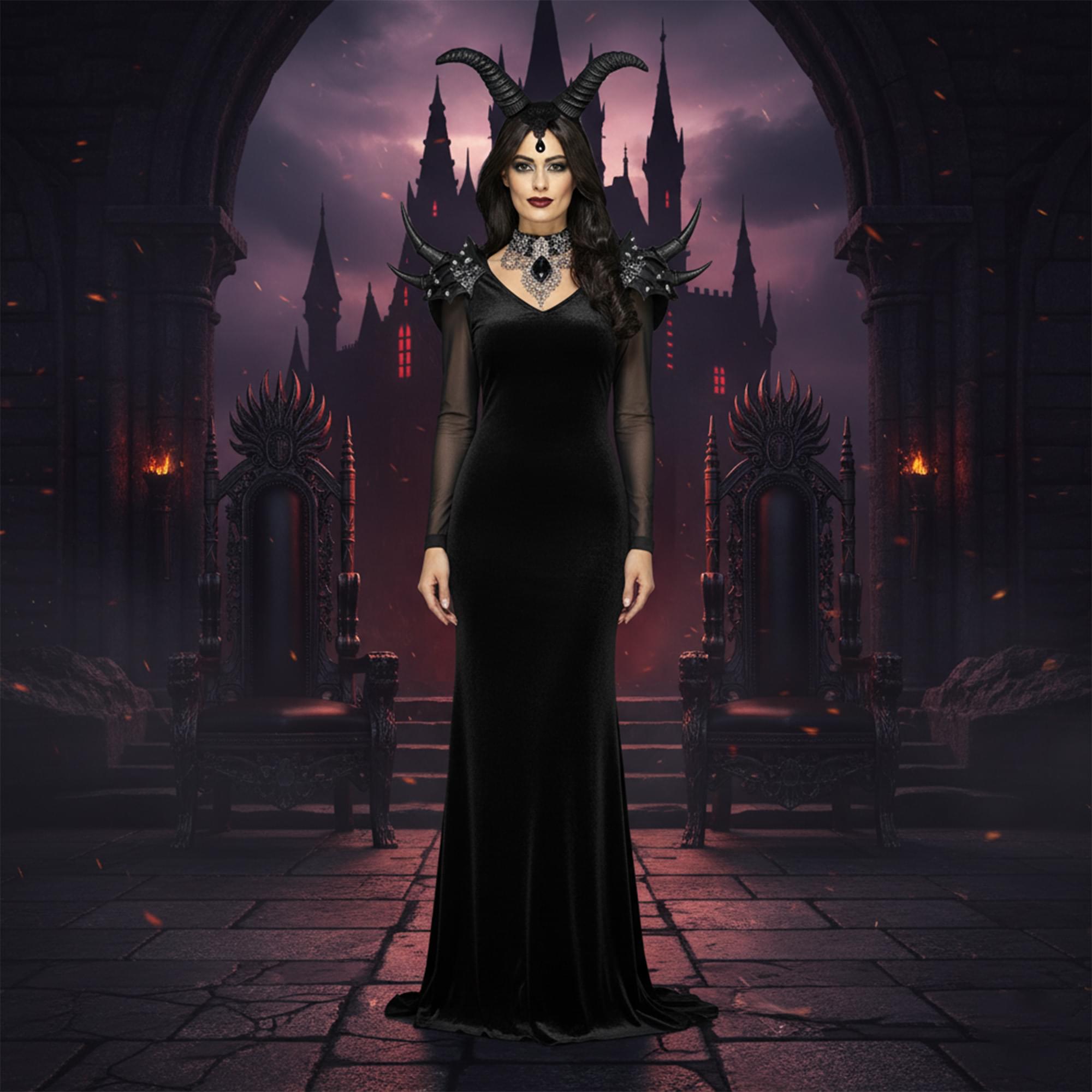 Demonic Queen Horns Adult Costume