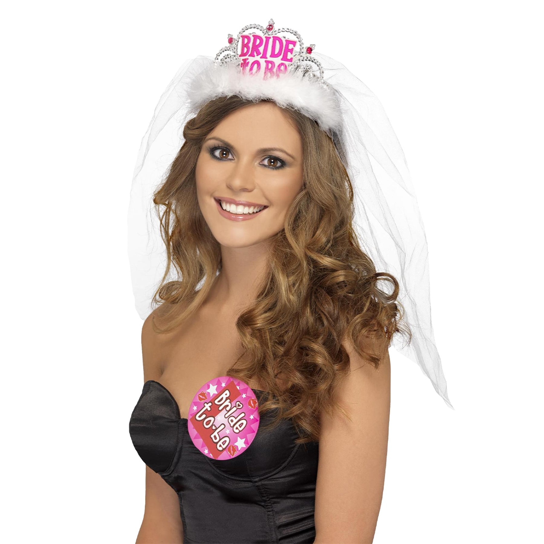 Bride To Be Tiara With Veil Adult Costume Accessory