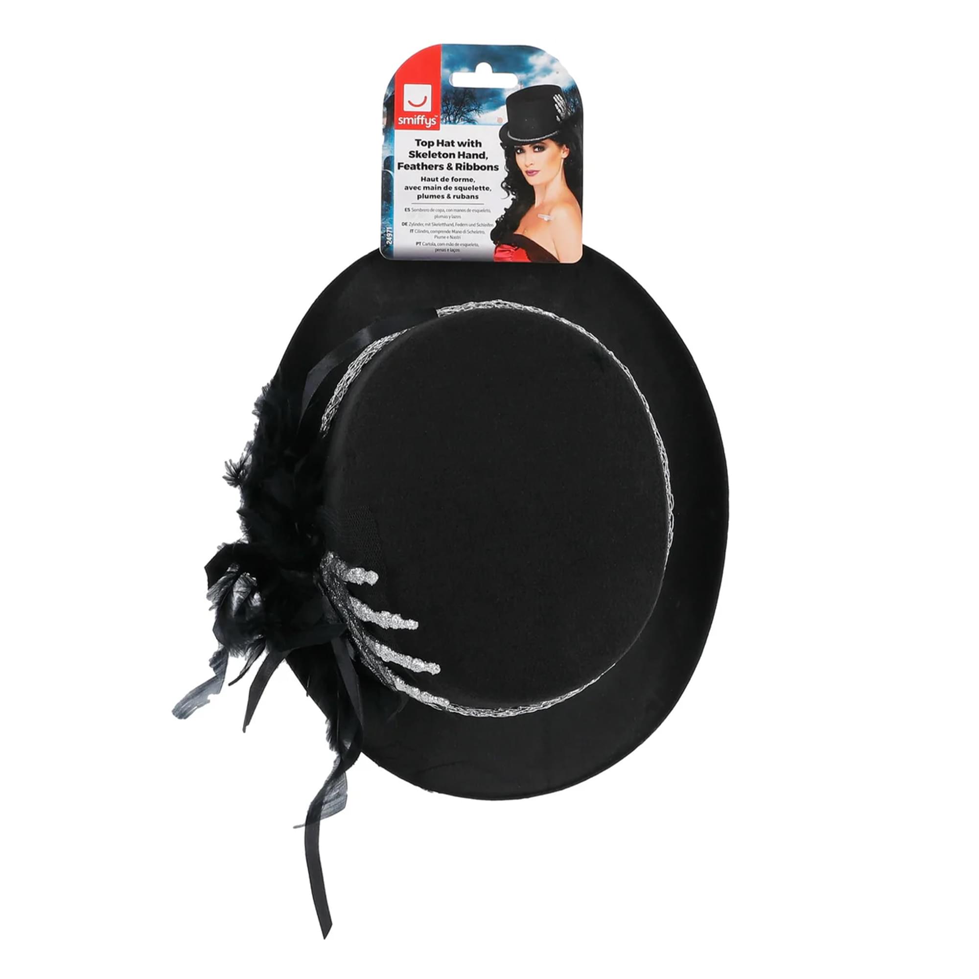 Top Hat with Skeleton Hand Costume Accessory