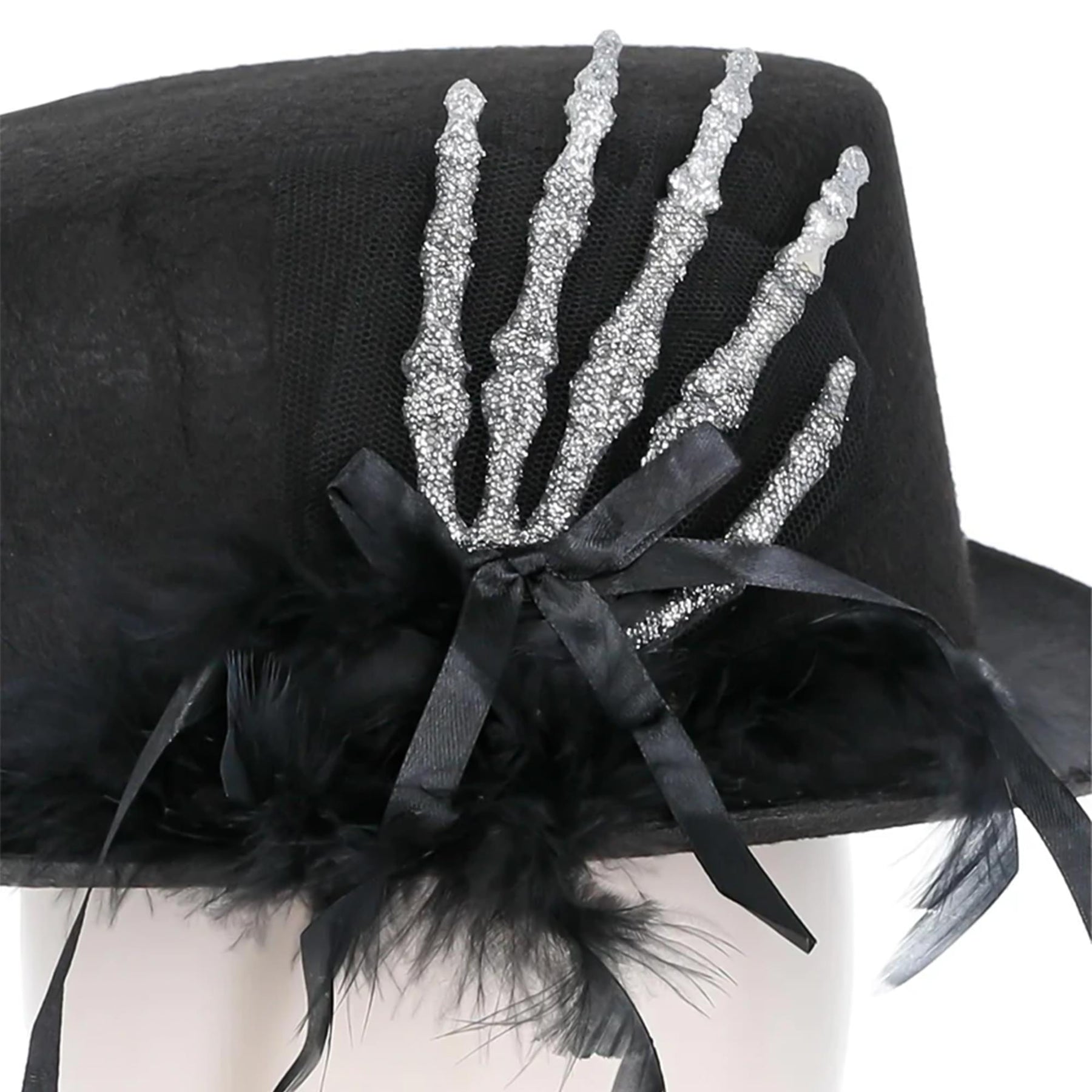 Top Hat with Skeleton Hand Costume Accessory
