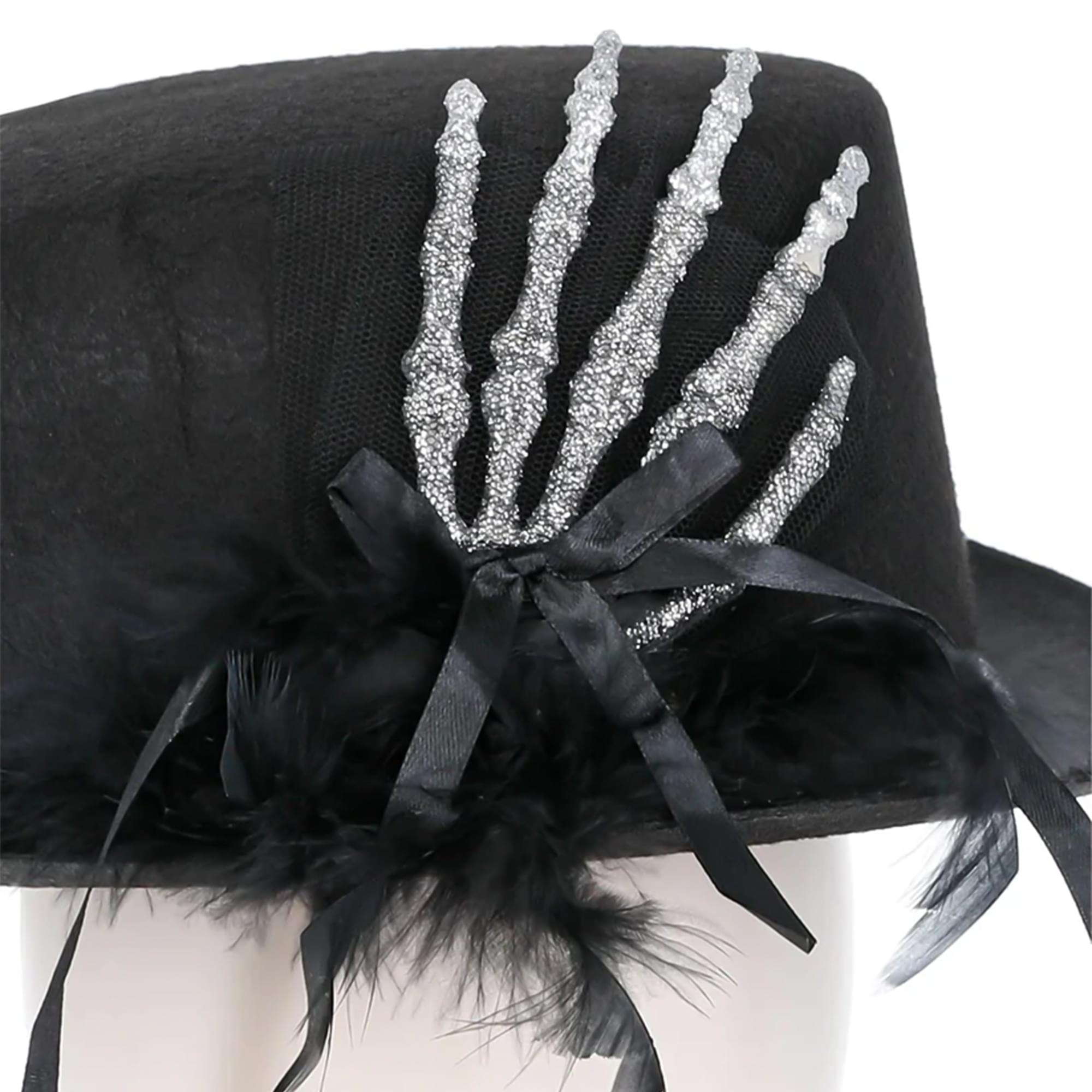 Top Hat with Skeleton Hand Costume Accessory