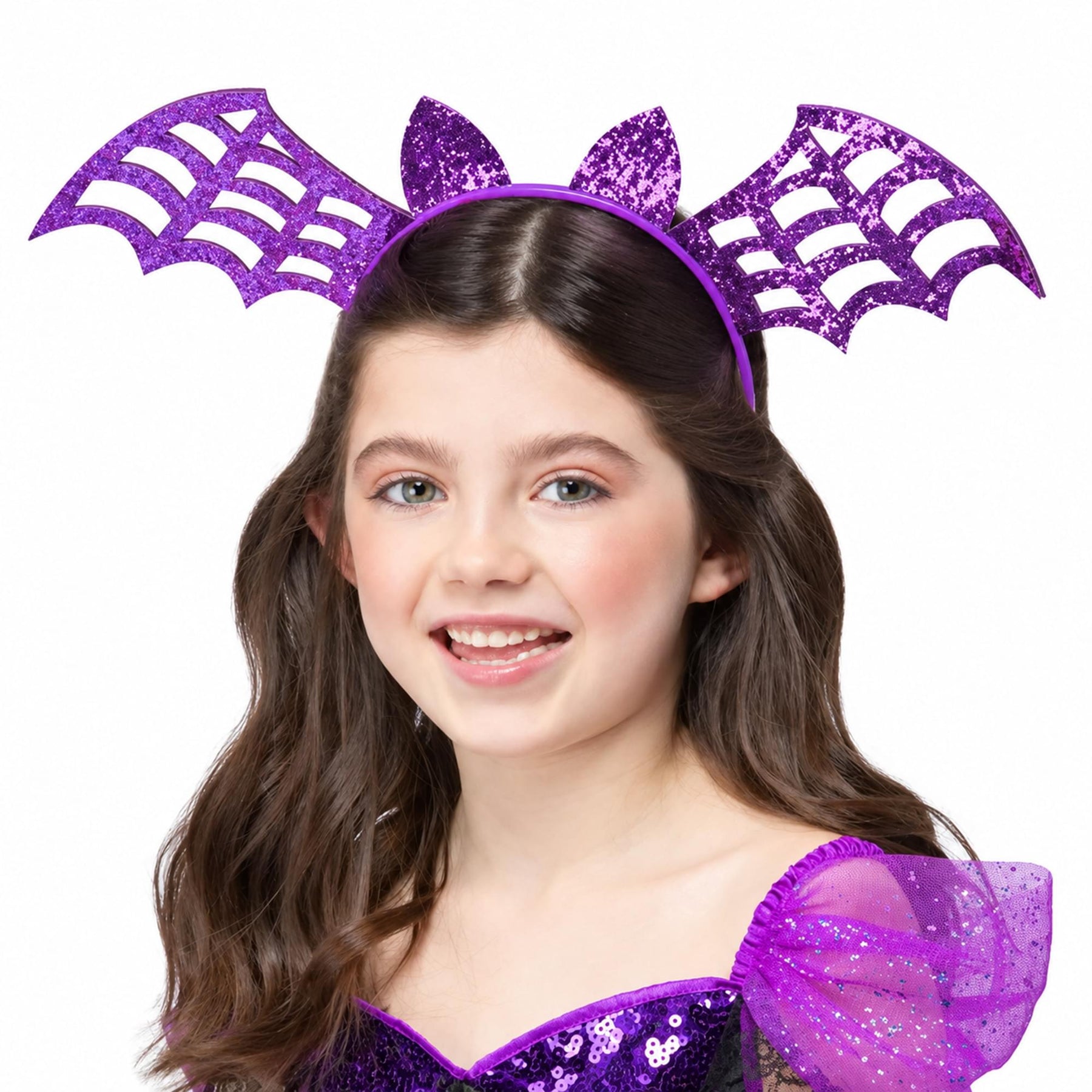Pink Glitter Bat Headband Child Costume Accessory