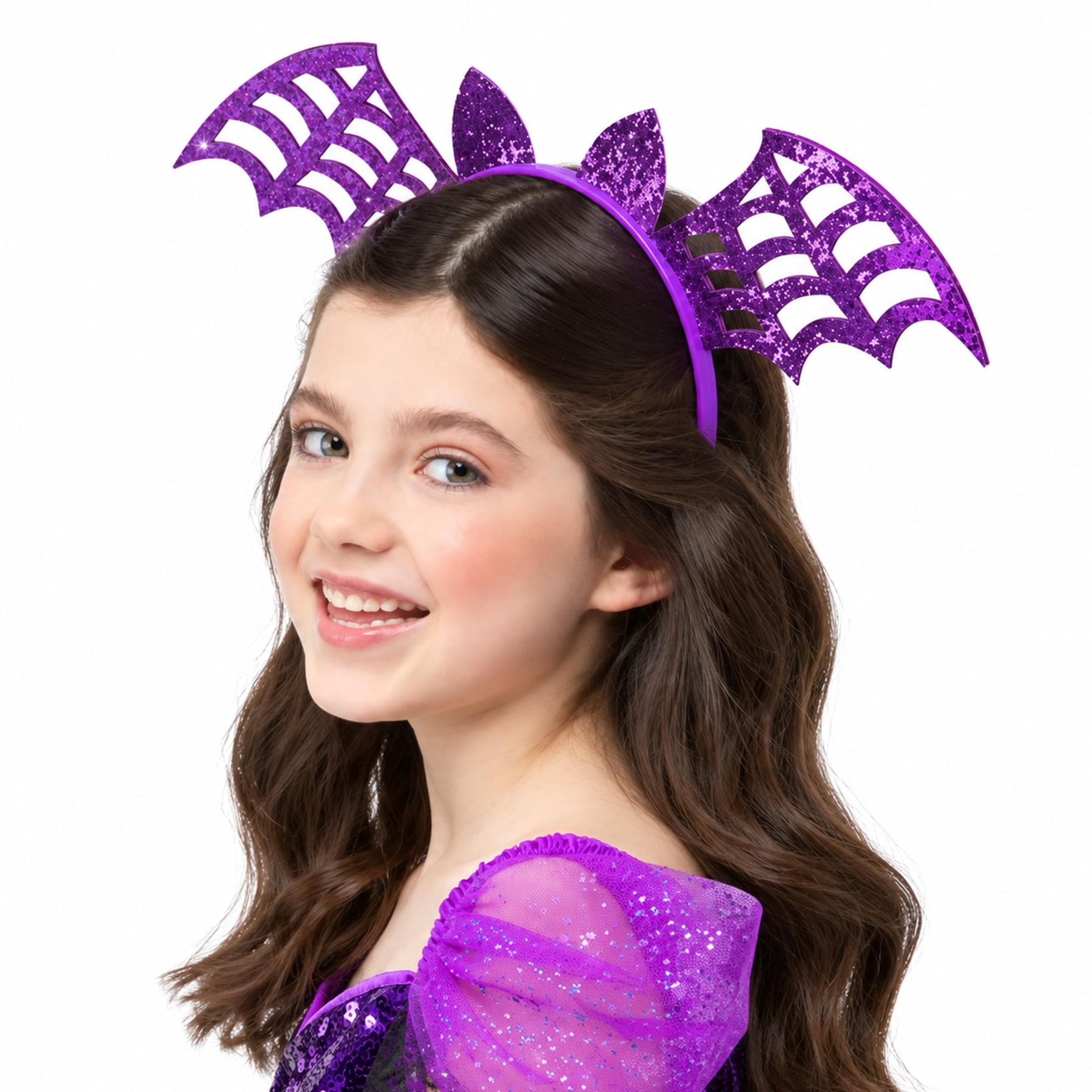 Pink Glitter Bat Headband Child Costume Accessory