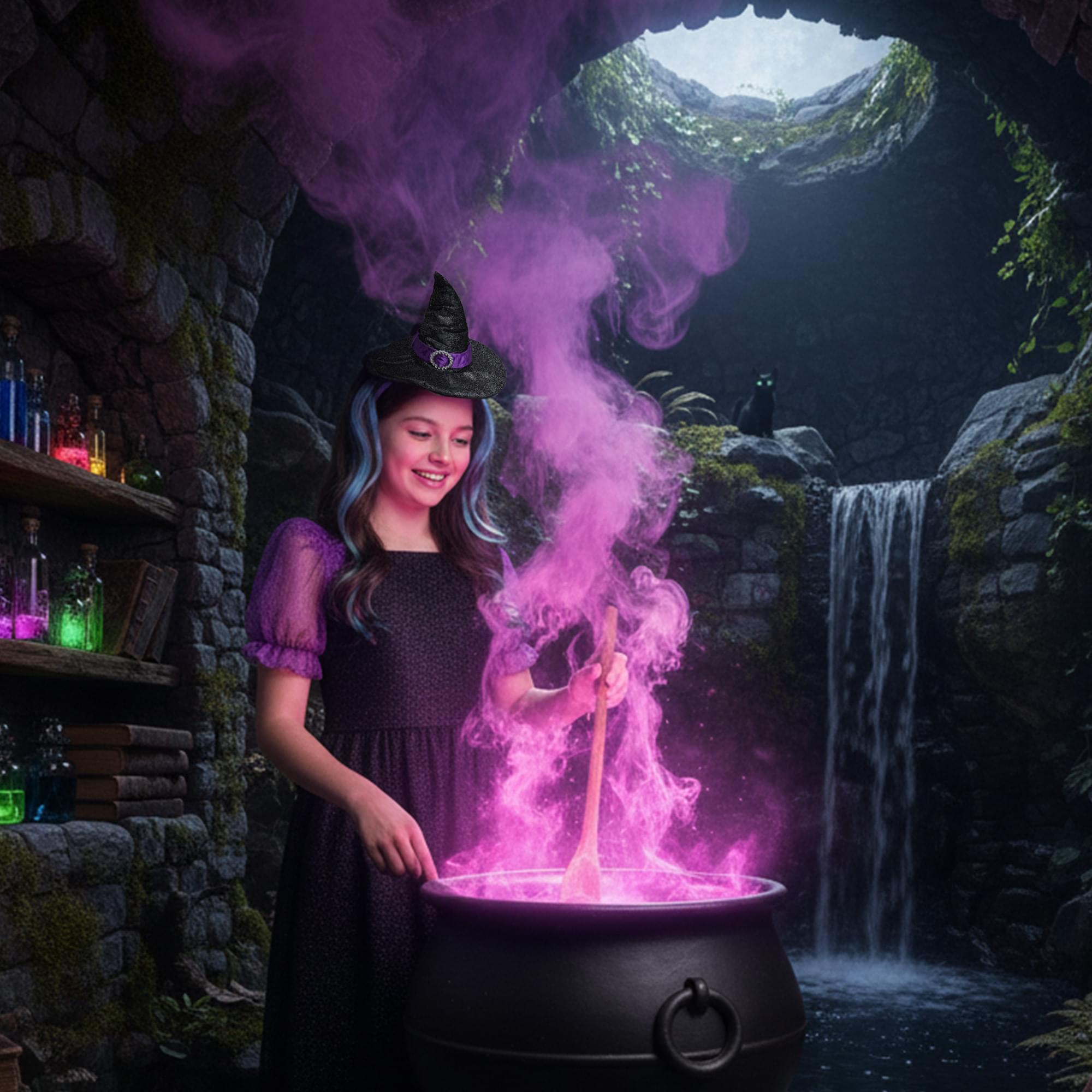 Glitter Witch Headband with Hair Costume Accessory