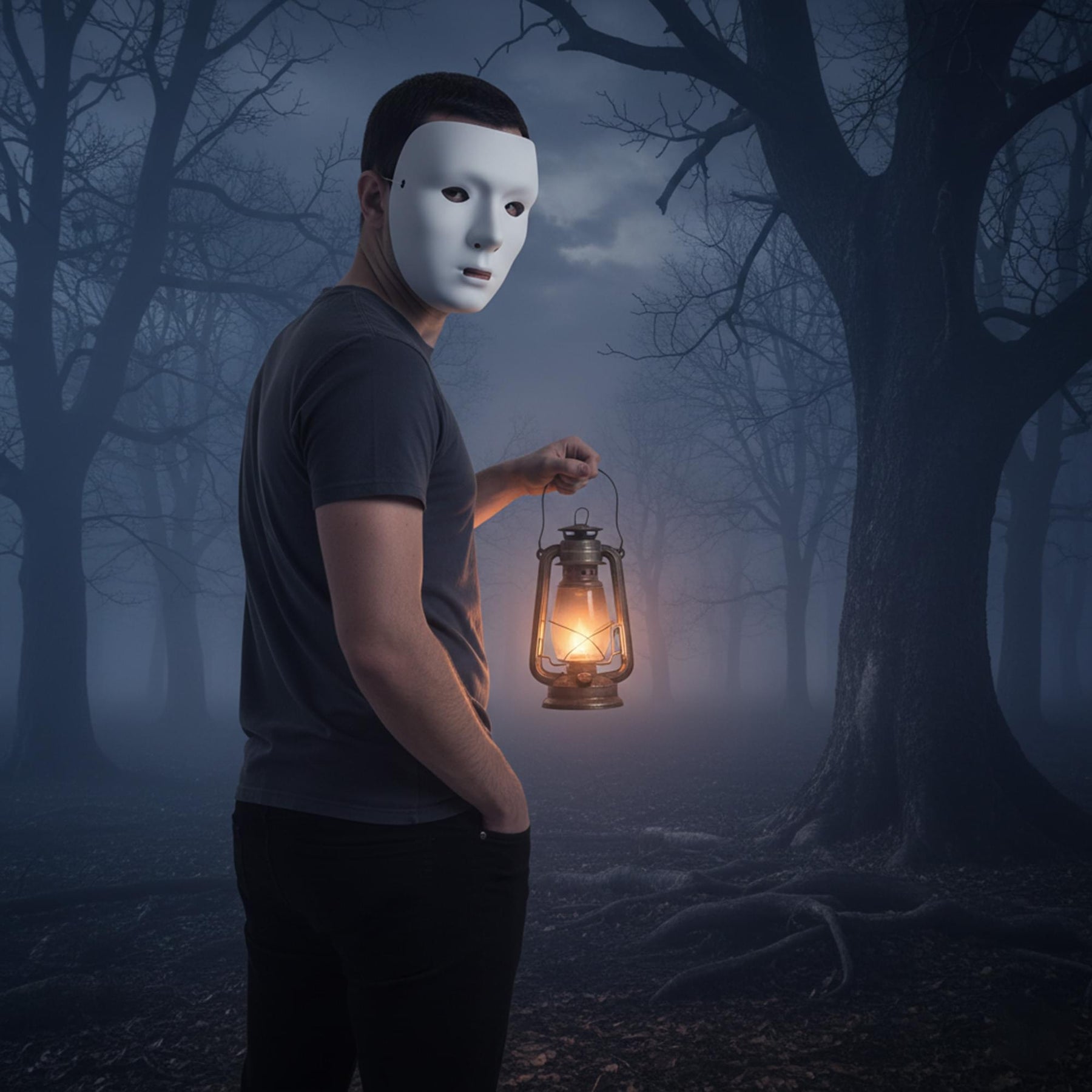 White Robot Mask Costume Accessory