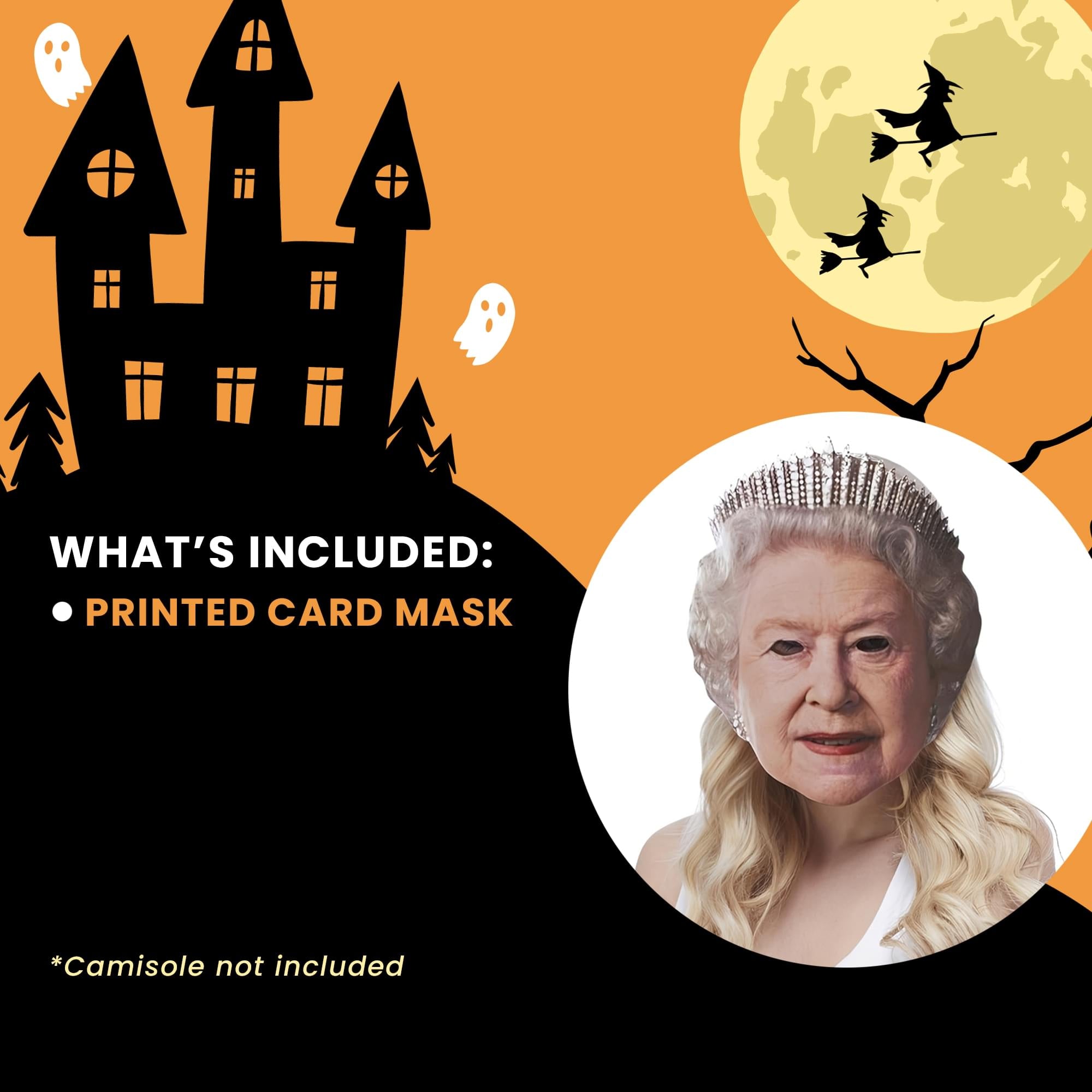 The Queen Printed Card Adult Costume Mask